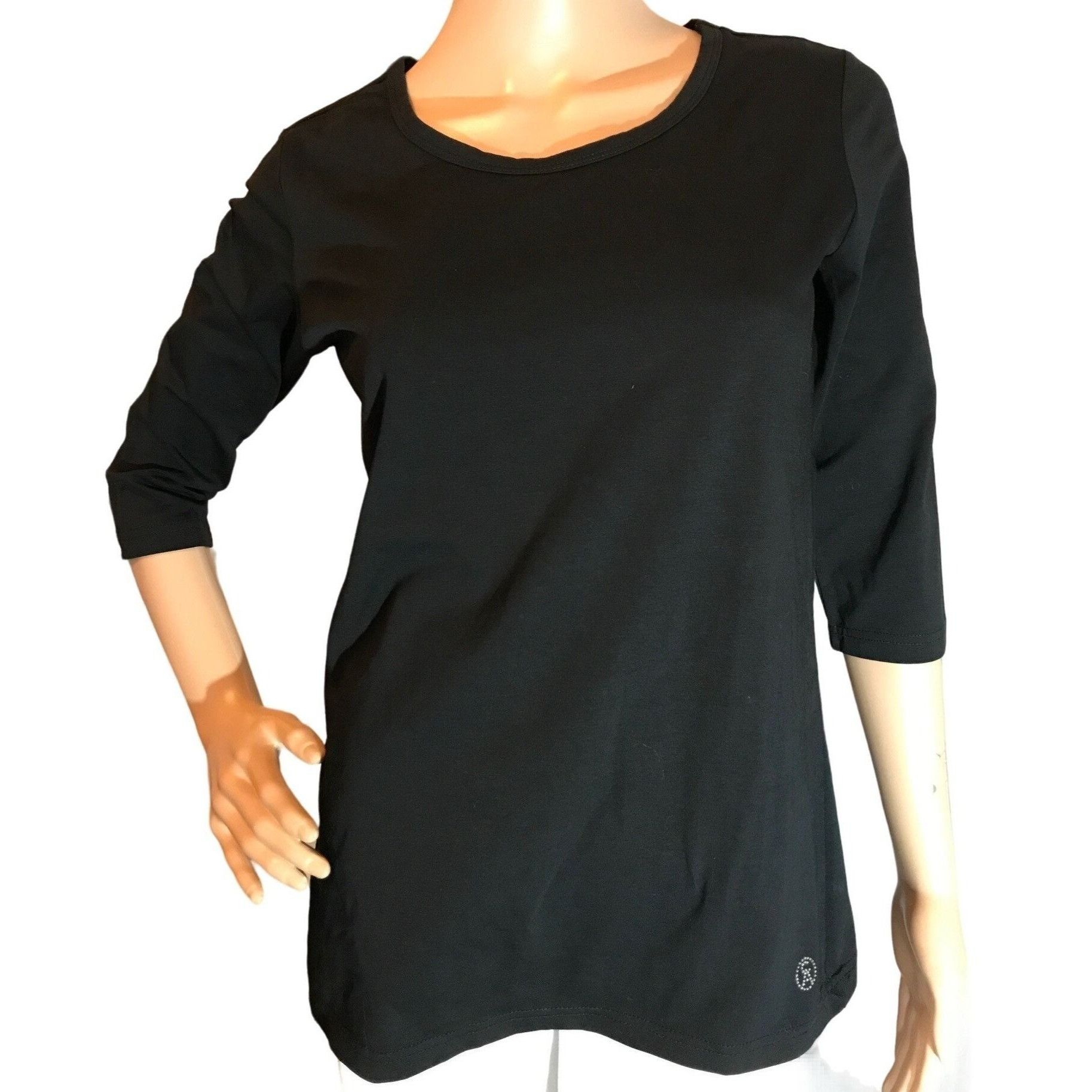 Vintage Christine Alexander Medium Black Cotton Blend Shirt Top Tee Size M / US 6-8 / IT 42-44 - 2 Thumbnail