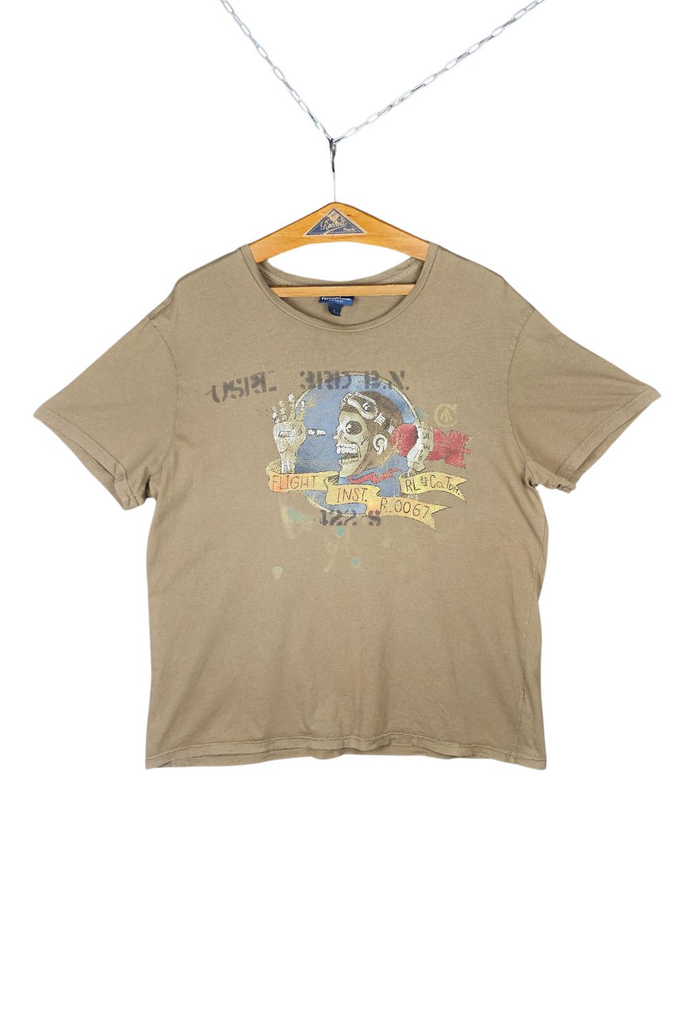 Polo Ralph Lauren 08ss Polo Ralph Lauren RL-67 Flight Instructor Tee - Khaki Size US XL / EU 56 / 4 - 1 Thumbnail