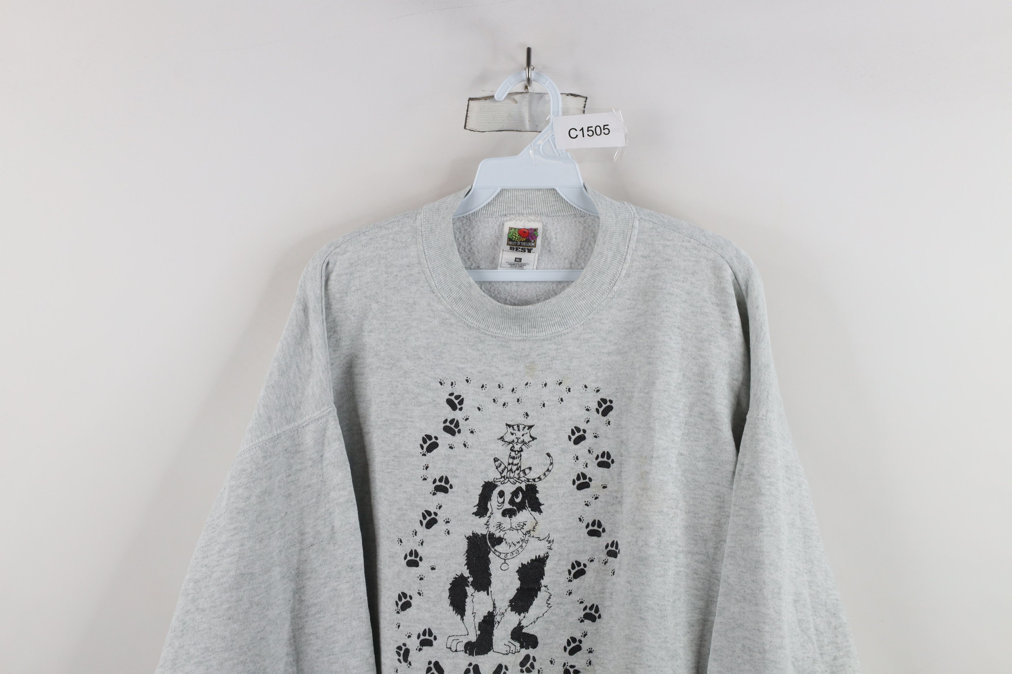 Vintage Vintage 90s Streetwear Humane Society Cat Dog Sweatshirt Size US XL / EU 56 / 4 - 2 Thumbnail
