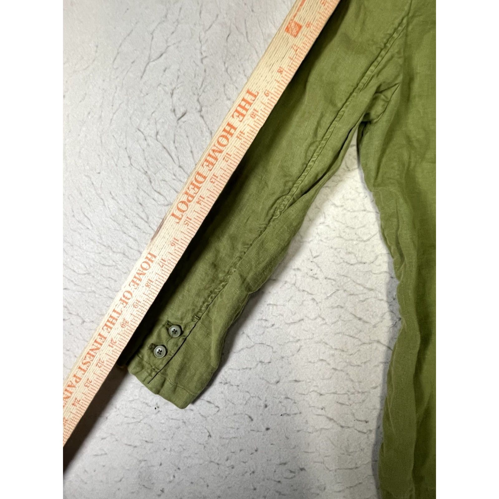 Vintage Wrap London Blazer Women Green 100% Linen Sport Coat Size 8 Size M / US 6-8 / IT 42-44 - 5 Thumbnail