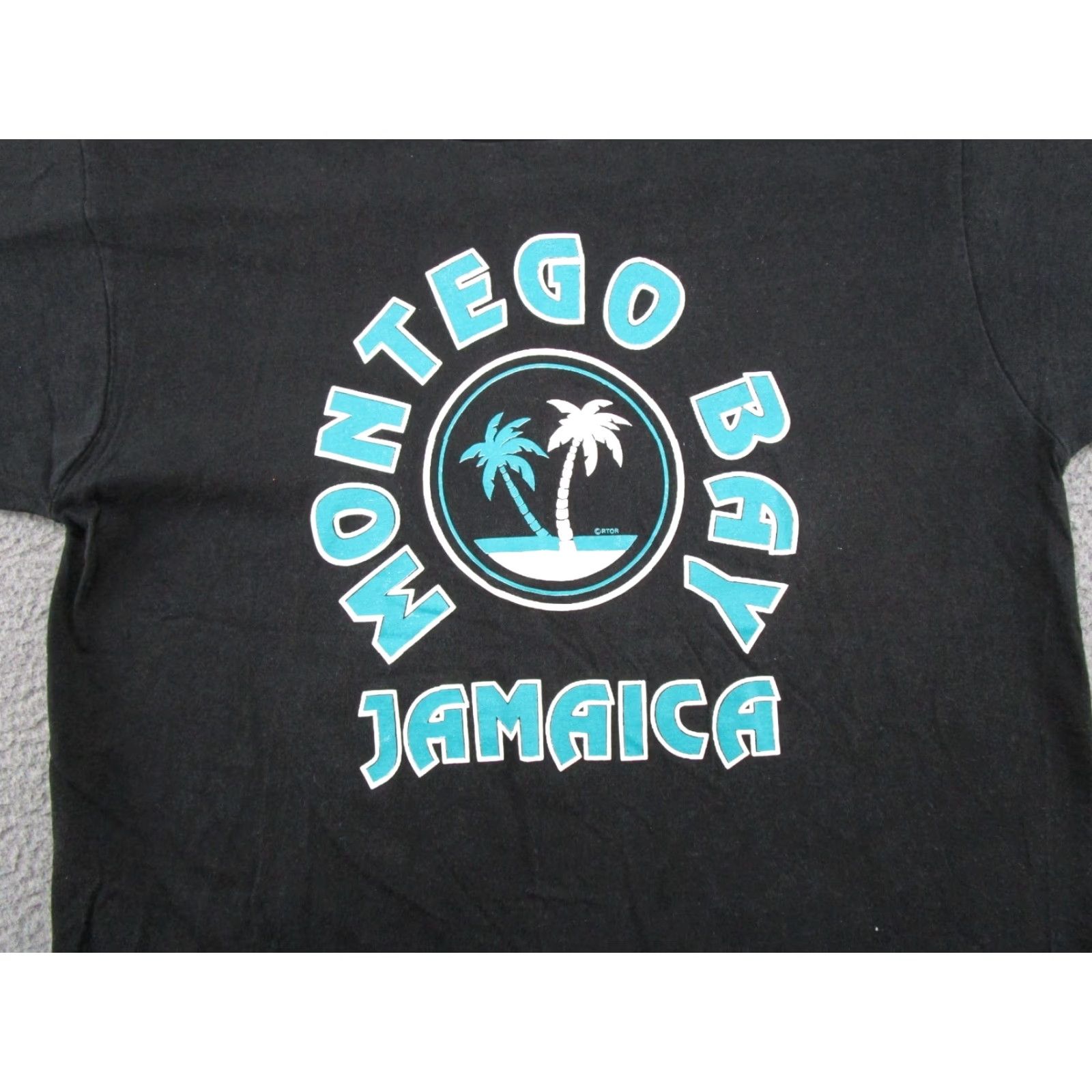 Fruit Of The Loom VINTAGE Montego Bay Jamaica 90s Fruit of the Loom Shirt XL Black Cotton Crew Neck Short Sleeve Men 90s Vintage T-Shirt Size US XL / EU 56 / 4 - 2 Thumbnail