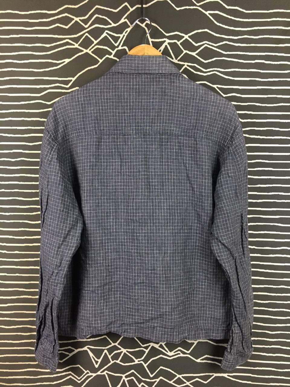 Guess Vtg GUESS Classics Linen Micro-Check Full Zip Shirt Jacket Size US L / EU 52-54 / 3 - 6 Thumbnail