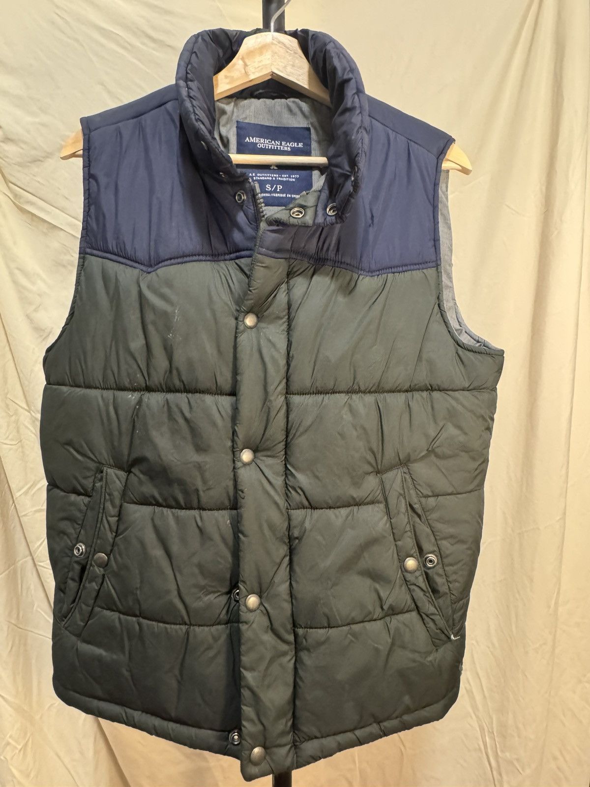 American Eagle Outfitters American Eagle Blue/Green Mens Puffer Vest - S Size US S / EU 44-46 / 1 - 1 Thumbnail