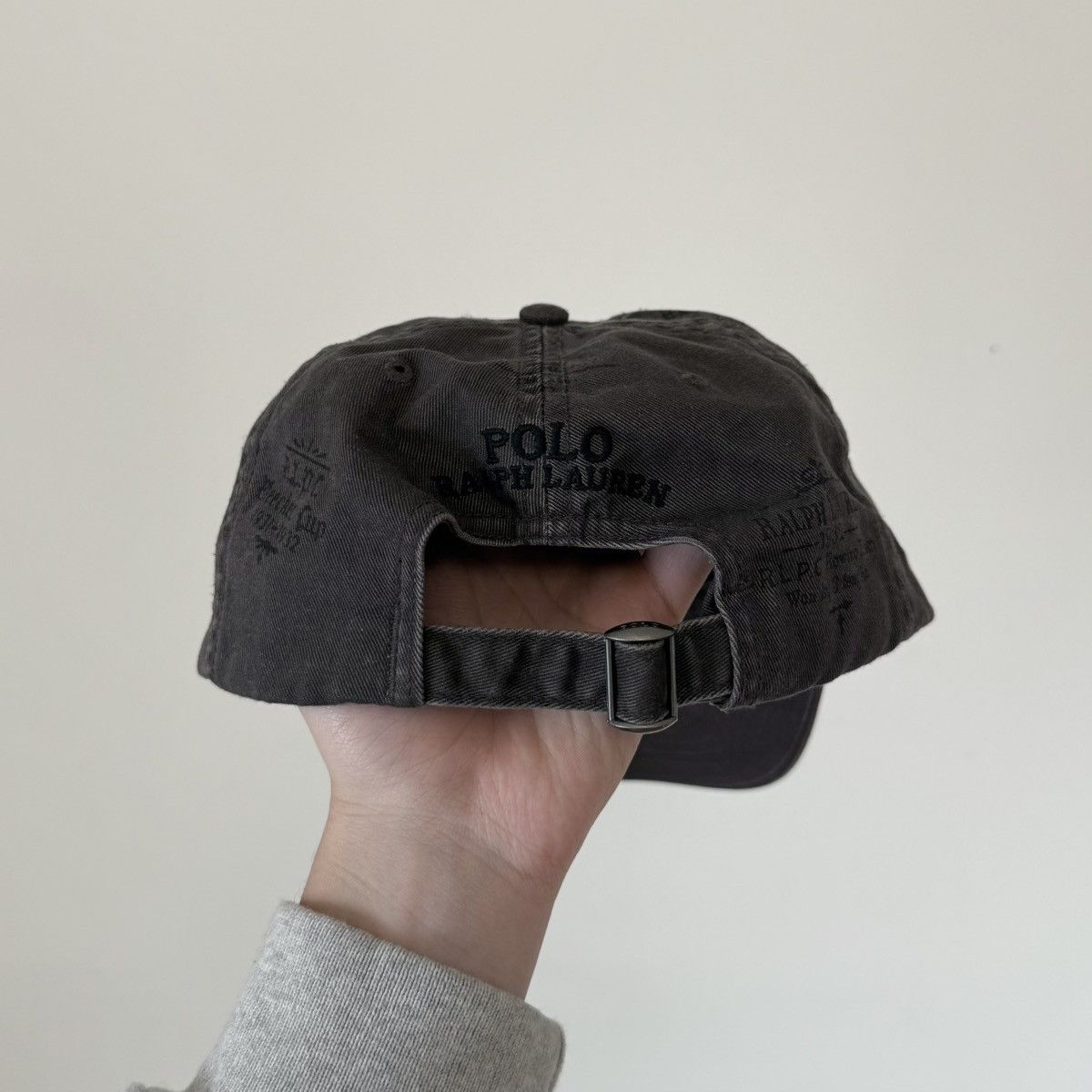Polo Ralph Lauren Vtg Polo Ralph Lauren Faded Bear Crossbones Stenciled Hat Size ONE SIZE - 8 Thumbnail
