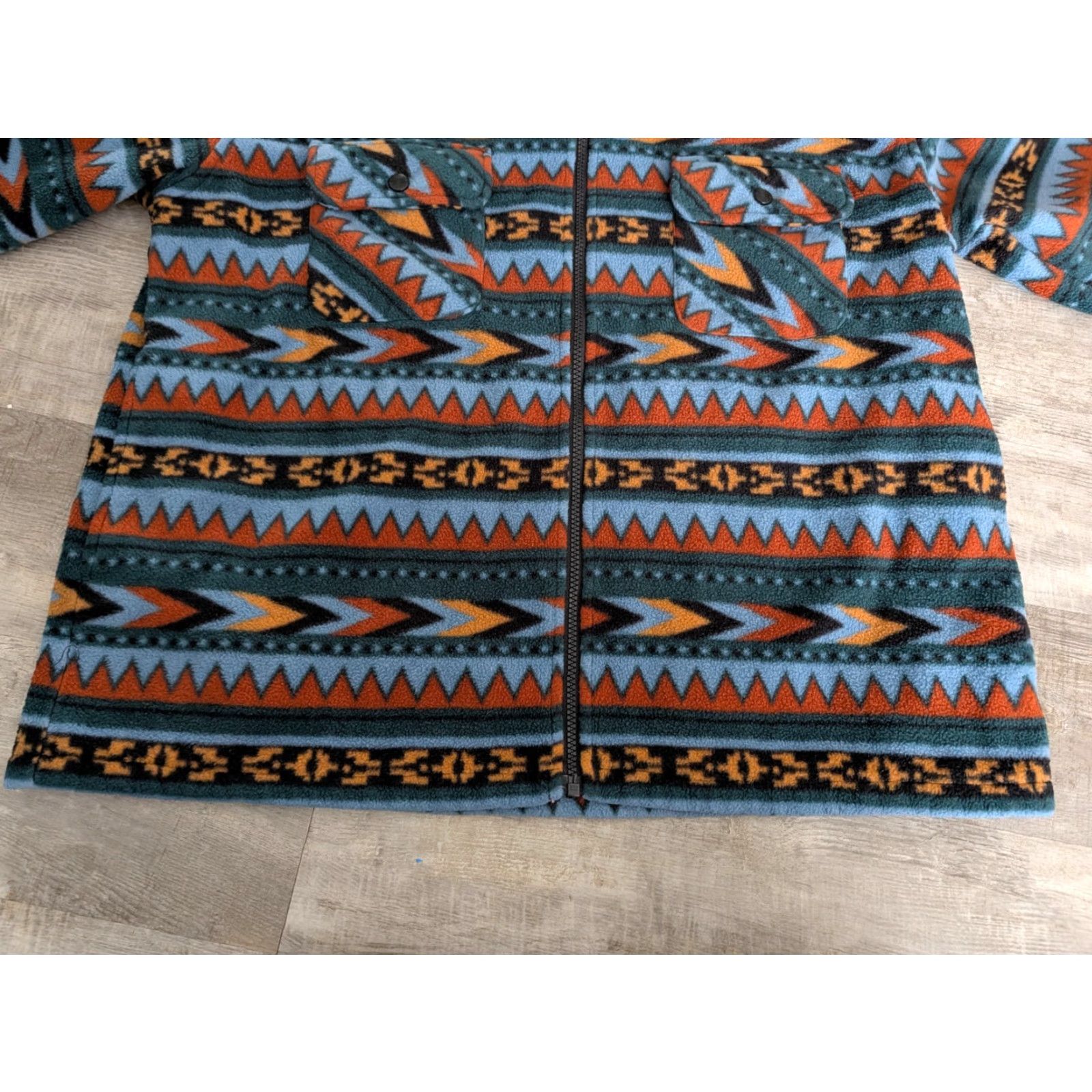 Vintage VINTAGE Guide Gear Mens Full Zip Aztec Southwest Print Sherpa Lined Collar Fleece Jacket XL Blue Mens 90s Southwestern Outdoor Hiking Walking Size US XL / EU 56 / 4 - 5 Thumbnail