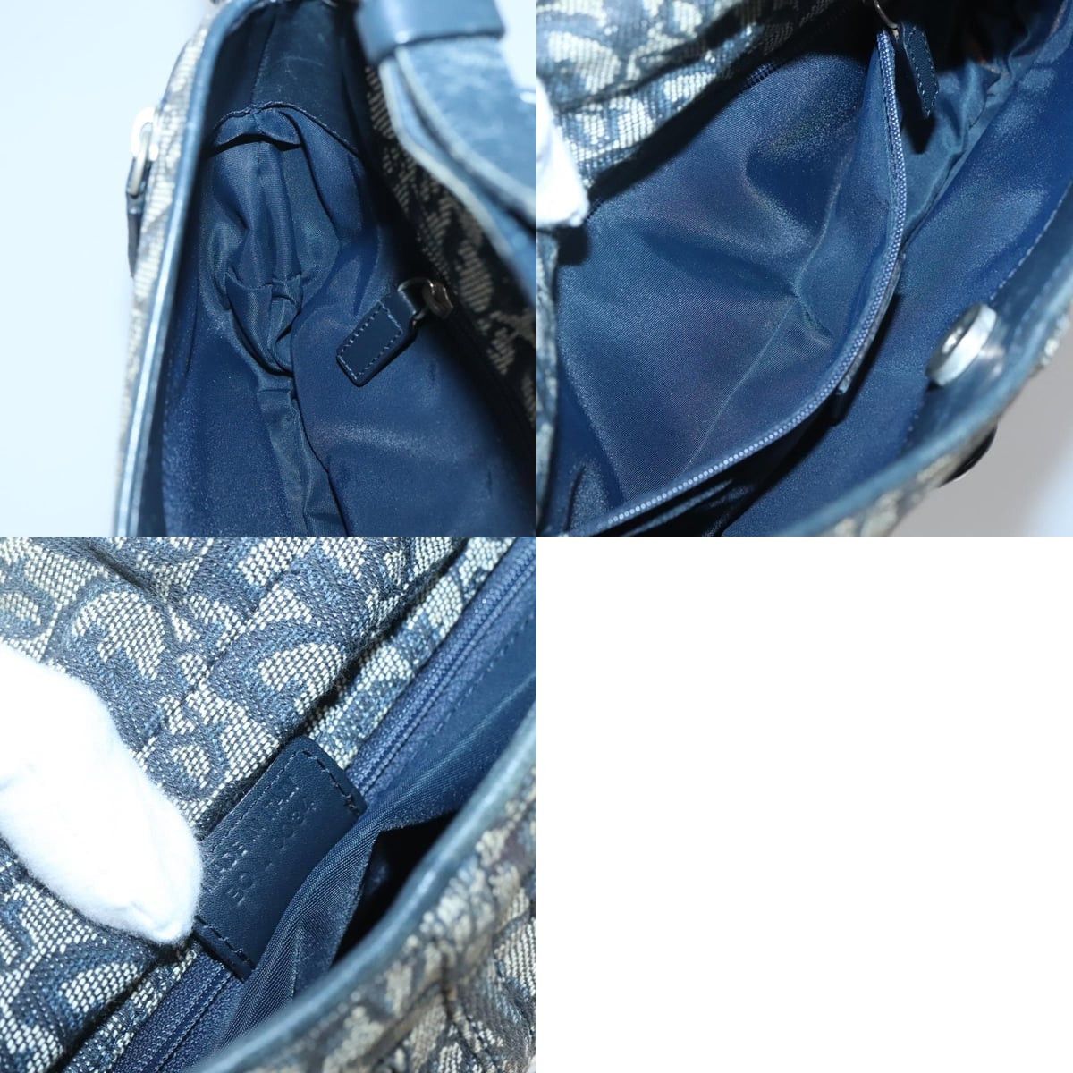 Dior DIOR Trotter Canvas Shoulder Bag Navy Silver Size ONE SIZE - 12 Thumbnail