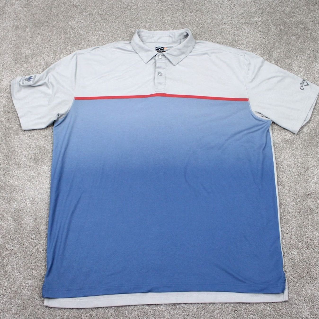 Callaway Callaway Opti-Dri Polo Shirt Mens XL Blue/Gray Polyester Stretch S/S Pullover Polo Size US XL / EU 56 / 4 - 2 Thumbnail