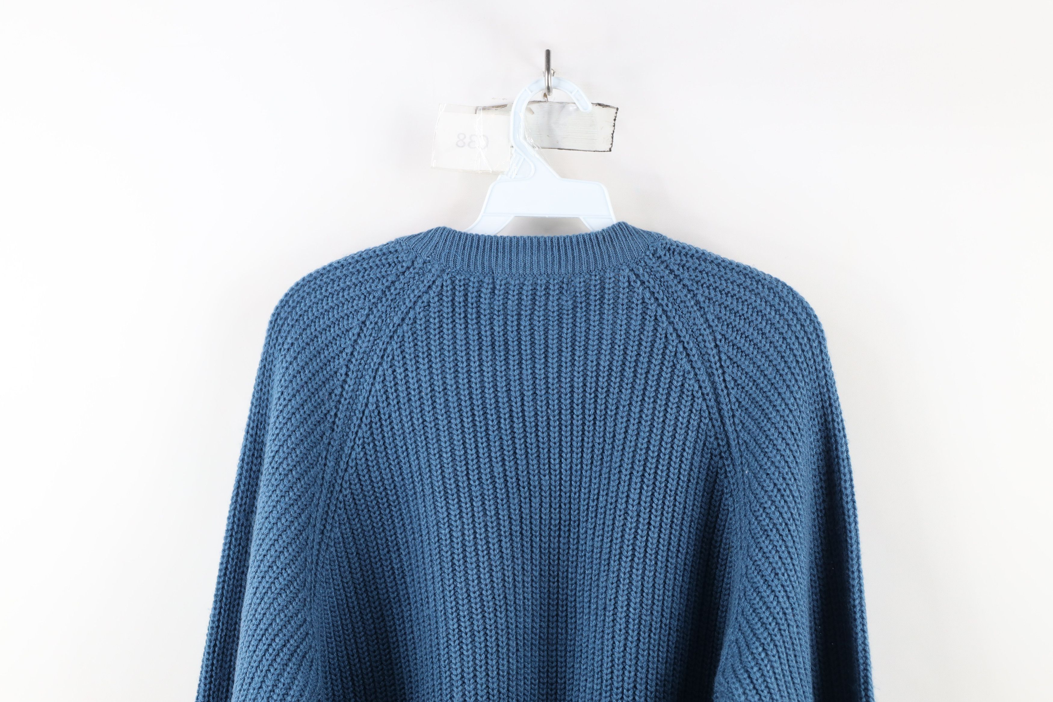 Vintage Vintage 90s Streetwear Ribbed Knit Crewneck Sweater Blue Size US S / EU 44-46 / 1 - 8 Thumbnail