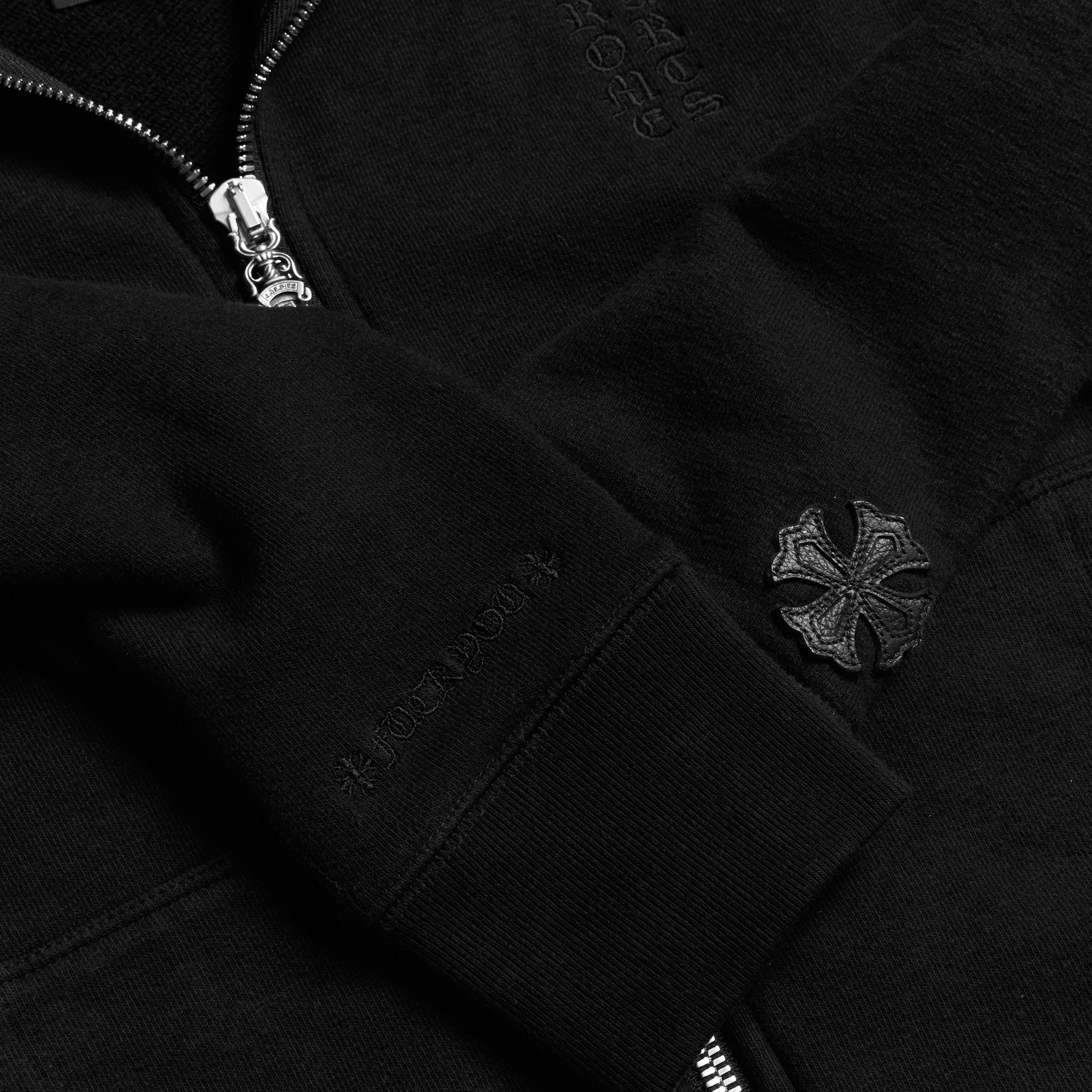 Chrome Hearts CHROME HEARTS Double Zip Black Leather Plus Patchwork Terry Size US S / EU 44-46 / 1 - 5 Thumbnail