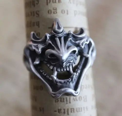 Jewelry Demon Samurai Ring Japanese Ninja Hannya Mask Jewelry Chrome Size ONE SIZE - 5 Thumbnail