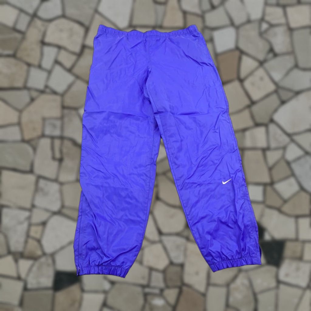 Nike VINTAGE Nike Pants Women L Large Blue Windbreaker Track Ankle Zip Jogger Y2K Size 36" / US 14 / IT 50 - 1 Thumbnail
