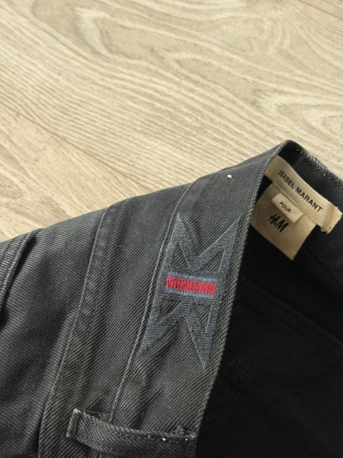 Isabel Marant Isabel Marant x H&M Embroidered Western Black Denim Jeans Size US 33 - 18 Thumbnail