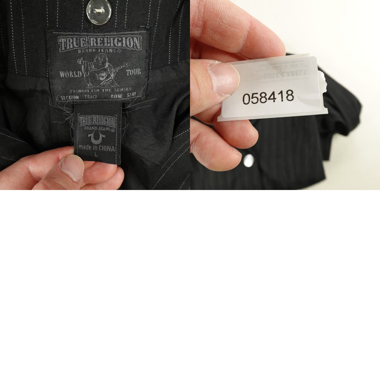 True Religion True Religion Blazer Women’s Large Black Pinstriped 2-Button Y2K Sport Coat Size L / US 10 / IT 46 - 8 Thumbnail