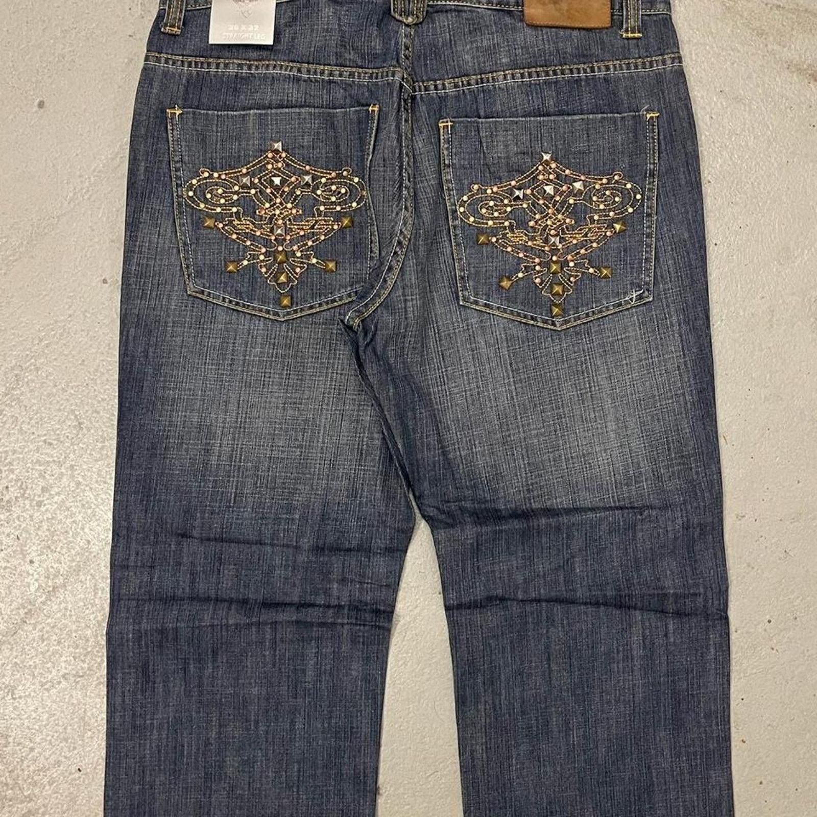 Vintage Vintage Royal Blue Baggy Y2k Denim Rock Jeans Mens SZ 36x32 Size US 36 / EU 52 - 3 Thumbnail