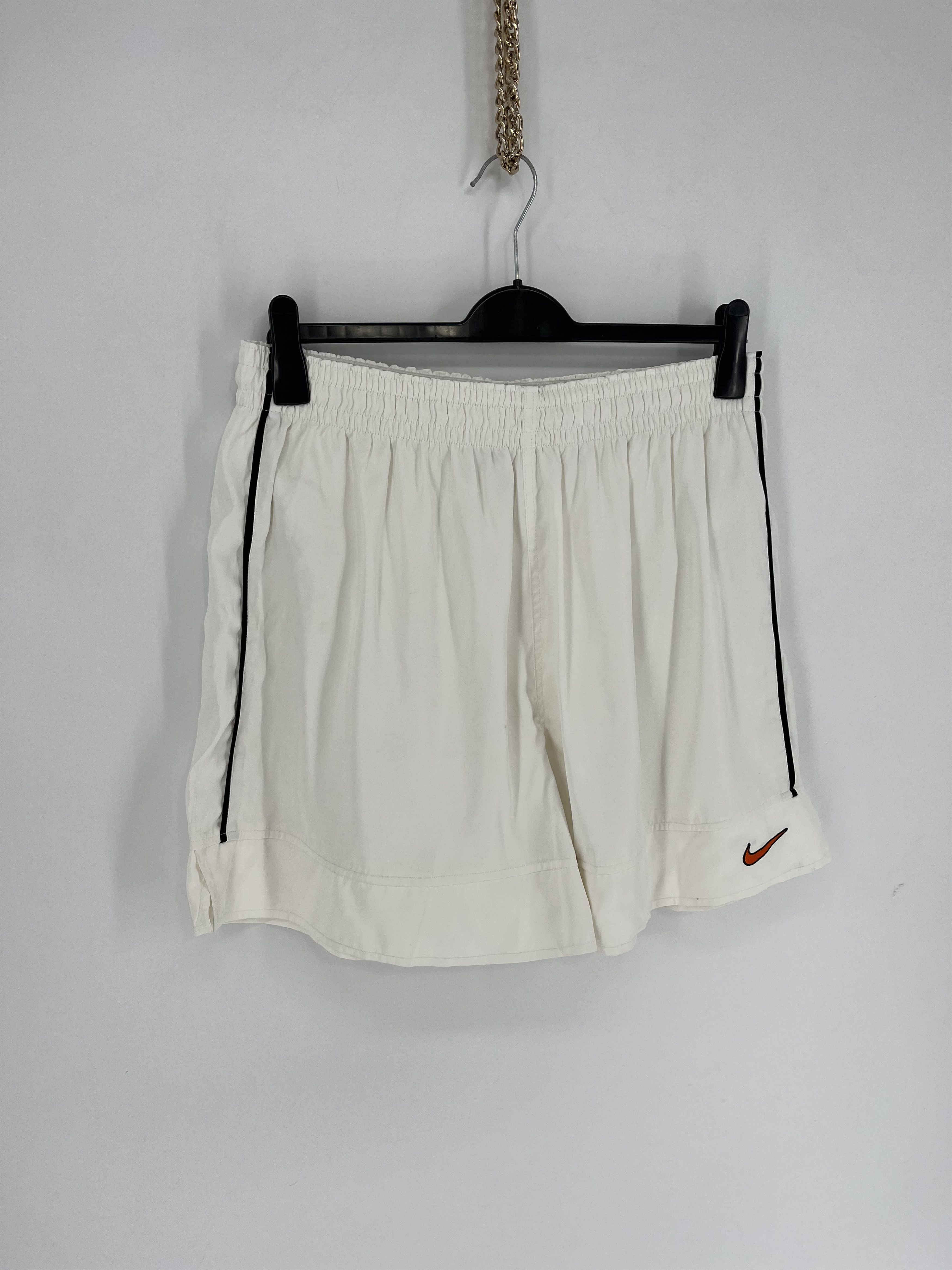 Nike × Vintage 90s Vintage Nike Black Nylon Mini Swoosh Shorts Travis Style Size US 36 / EU 52 - 2 Thumbnail
