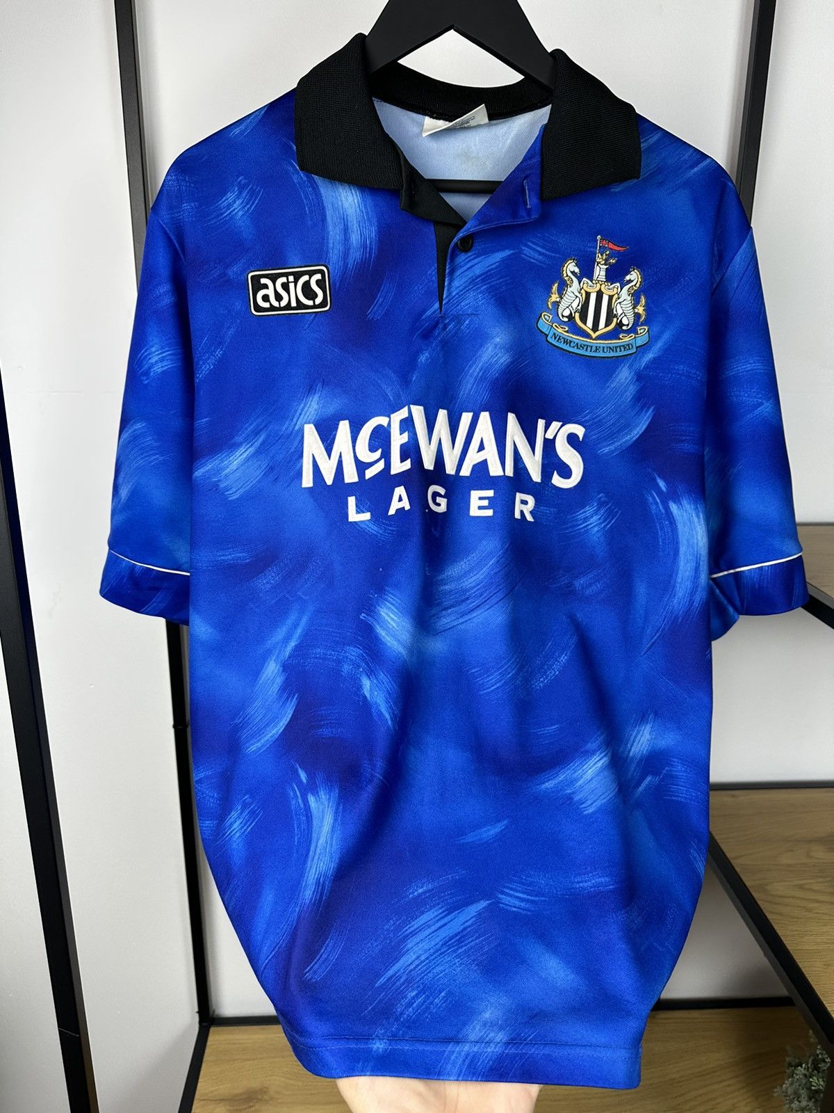 Asics × Vintage Vintage Asics Newcastle United 1993-95 Away Shirt 90s Jersey Size US XL / EU 56 / 4 - 4 Thumbnail