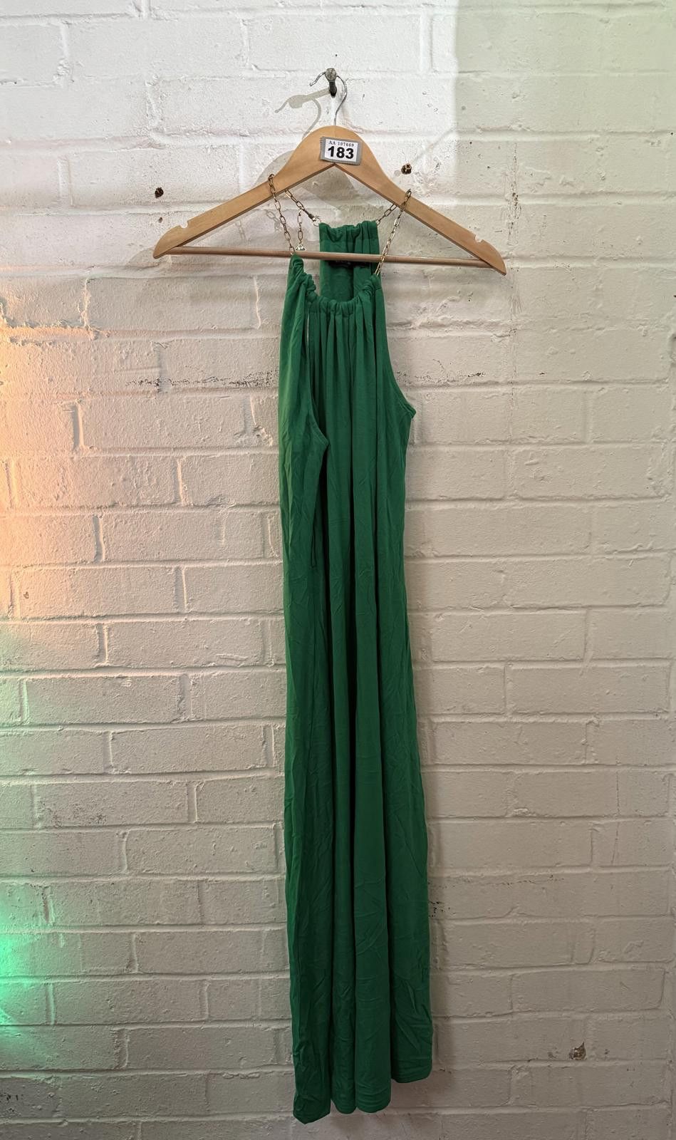 Other Karen Millen Green Maxi Dress with Chain Straps Size L / US 10 / IT 46 - 1 Thumbnail