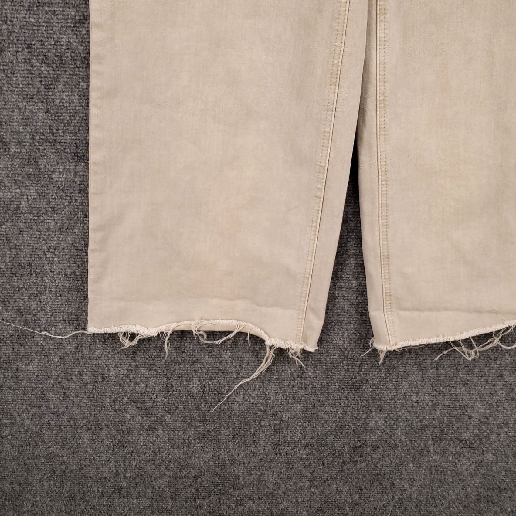 Vintage Oat Beige Wide-Leg High Rise Pants Womens 6 28 Flat Front Zip Fly Cotton Blend Spandex Size 28" / US 6 / IT 42 - 3 Thumbnail