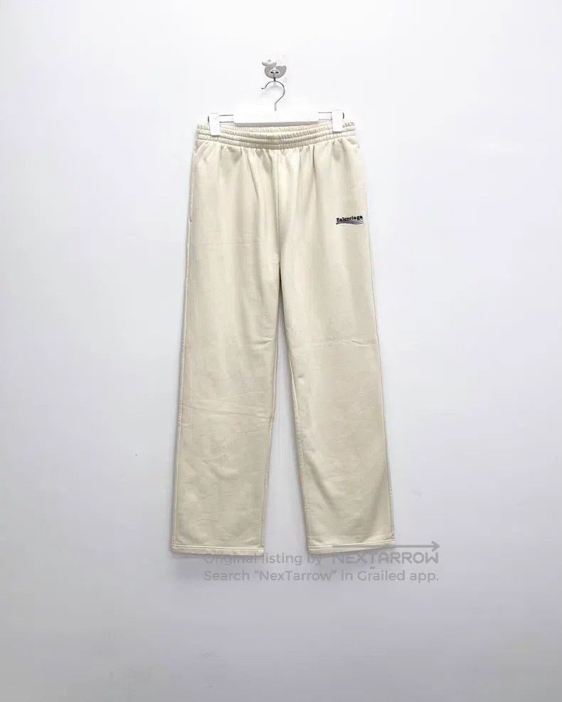 Balenciaga Balenciaga size S Beige Coke Embroidered Logo Sweatpants Size US 27 - 1 Thumbnail