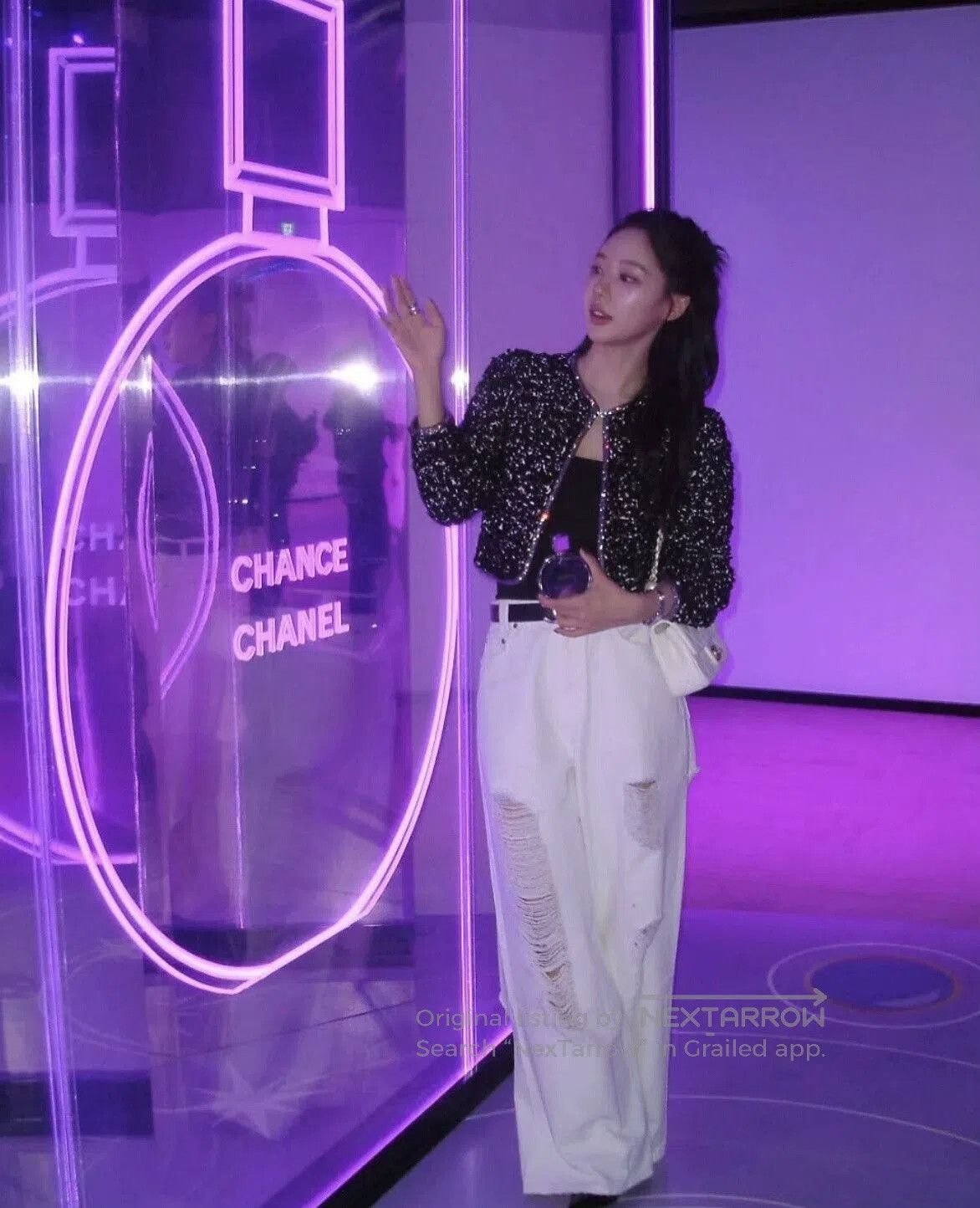 Chanel Chanel 25P Black White Crystal Trim Jacket. Size US M / EU 48-50 / 2 - 8 Thumbnail