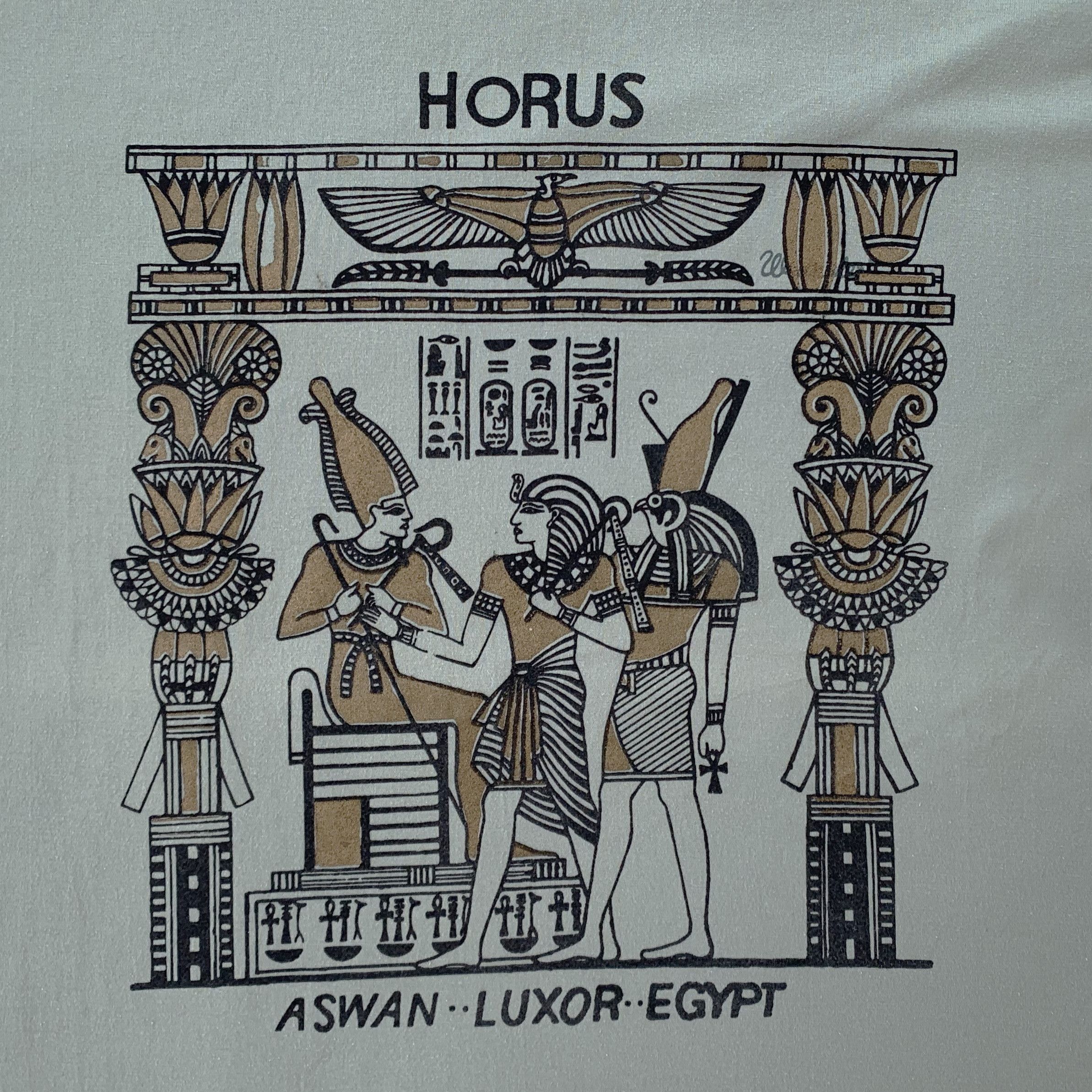 Vintage Vintage 80s 90s HOURUS t shirt Wrangler Retro Egypt Pyramids Size US XL / EU 56 / 4 - 4 Thumbnail
