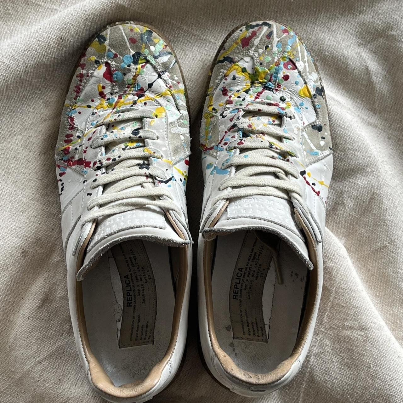 Maison Margiela Maison Margiela Paint Splatter GAT Sneakers White EU 39 Size US 6.5 / EU 39-40 - 5 Thumbnail