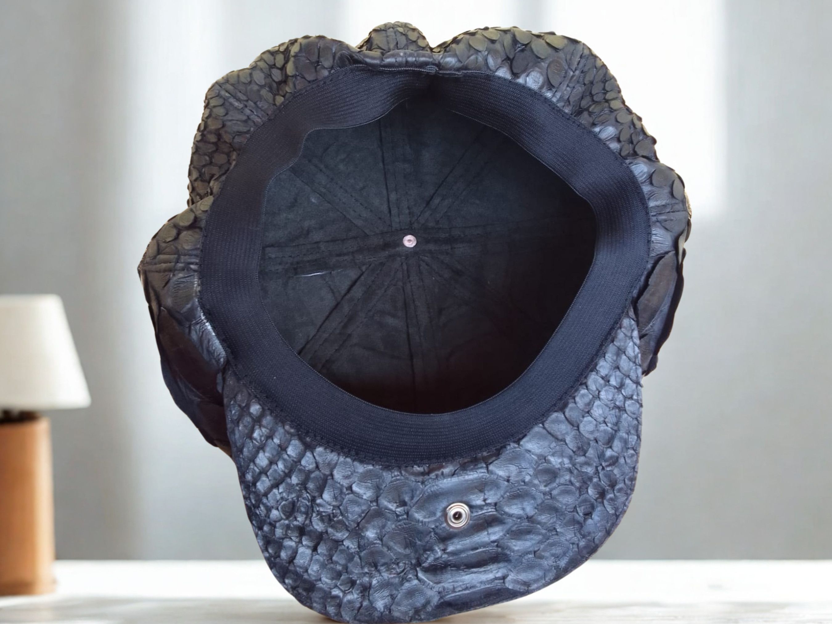 Handmade Newsboy Hat for Men Snakeskin Flat Cap Series Size ONE SIZE - 7 Thumbnail