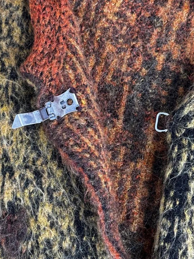 Roberto Cavalli 2000s Roberto Cavalli Vulcano Orange Leopard Fur Collar Mohair & Wool Cardigan Jacket Size M / US 6-8 / IT 42-44 - 13 Thumbnail