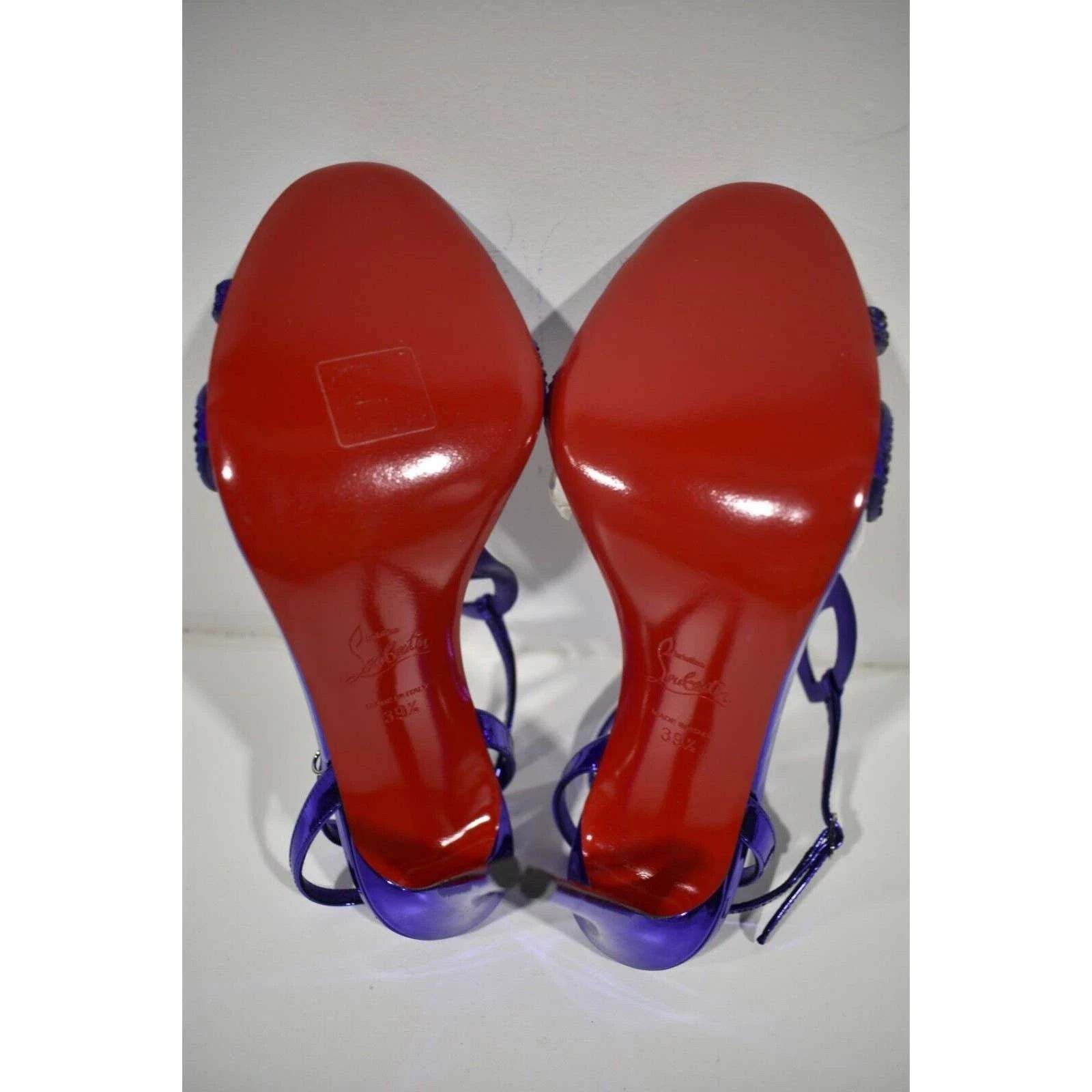 Christian Louboutin Double L Sandal Strass 100 Elektra Ankle Strap Heel 39.5 Size US 9.5 / IT 39.5 - 12 Thumbnail