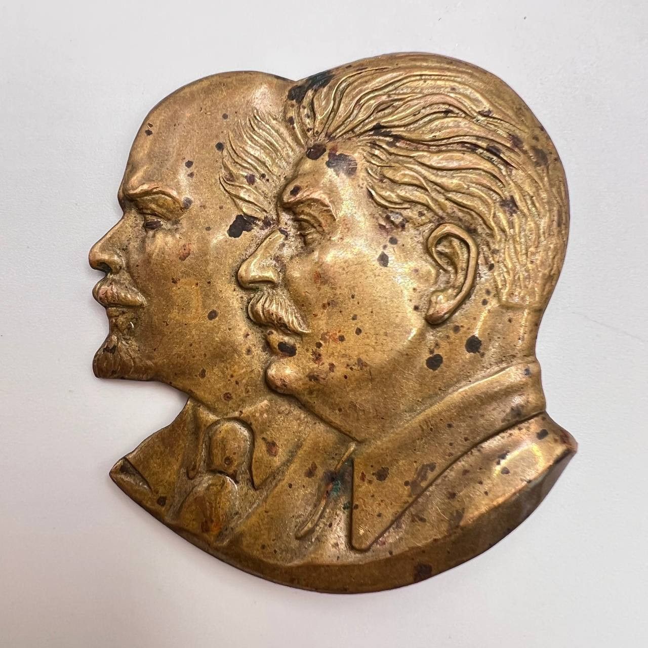 Vintage Vintage USSR Brass Wall Plaque Lenin Stalin Bust USSR Size ONE SIZE - 2 Thumbnail