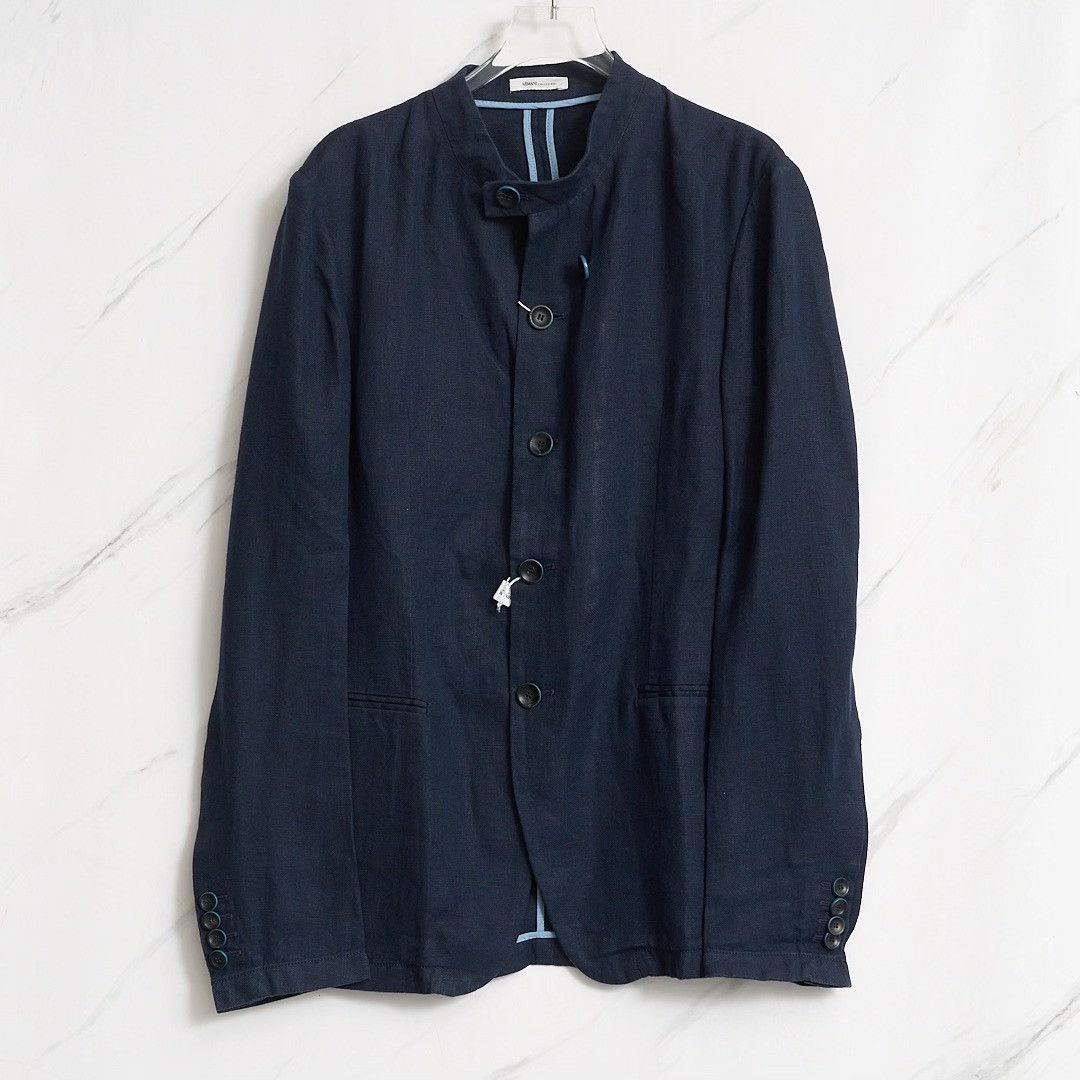 Armani Collezioni Armani Collezioni Men's Navy Stand-Collar Jacket Size US M / EU 48-50 / 2 - 1 Thumbnail