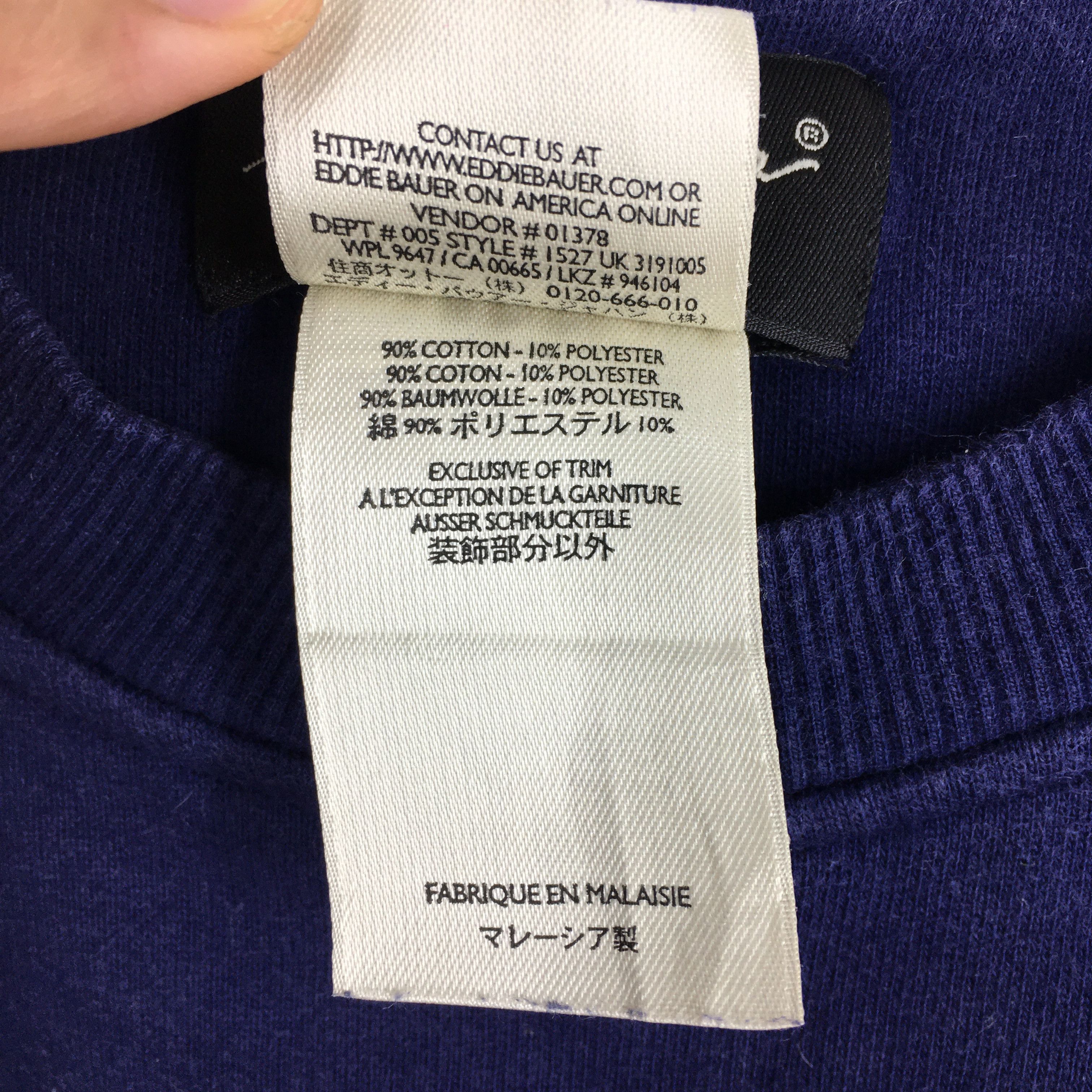Designer × Eddie Bauer × Vintage Vintage Eddie Bauer Outdoor Blue Sweatshirt XSmall Size US XS / EU 42 / 0 - 5 Thumbnail