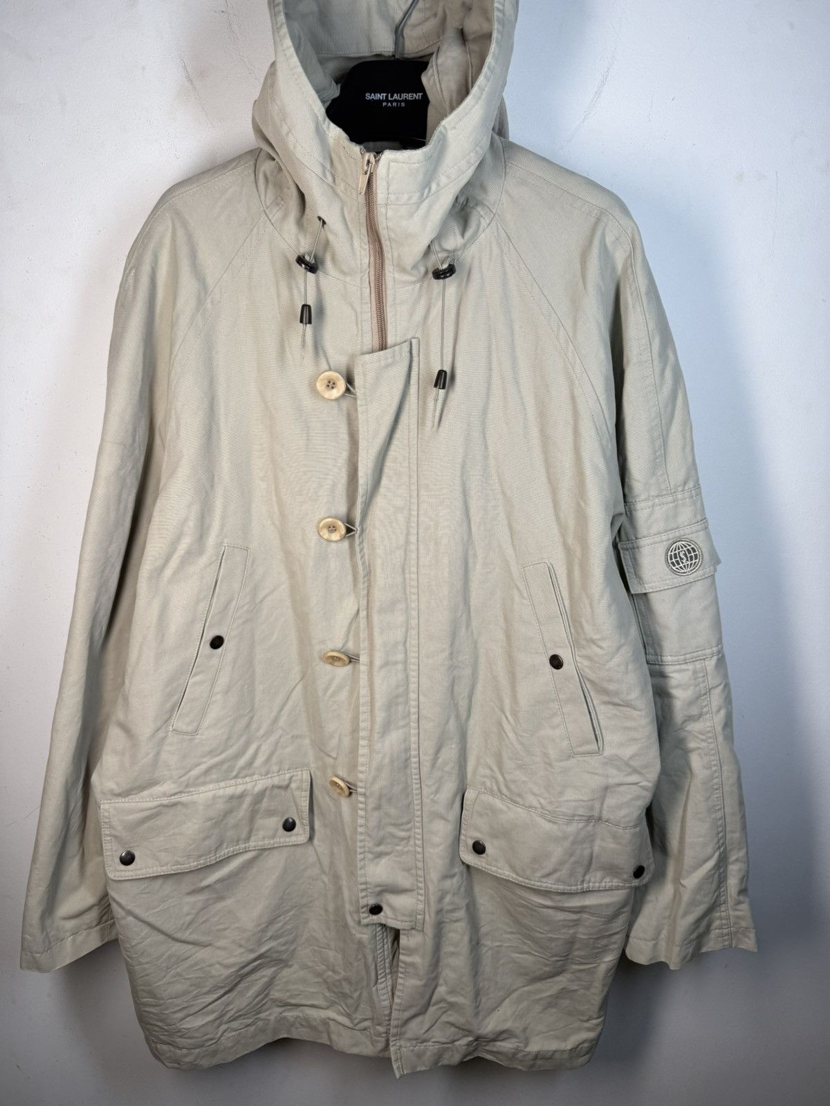 Yves Saint Laurent Beige YSL Jacket Parka Autumn Hooded Size US L / EU 52-54 / 3 - 15 Thumbnail