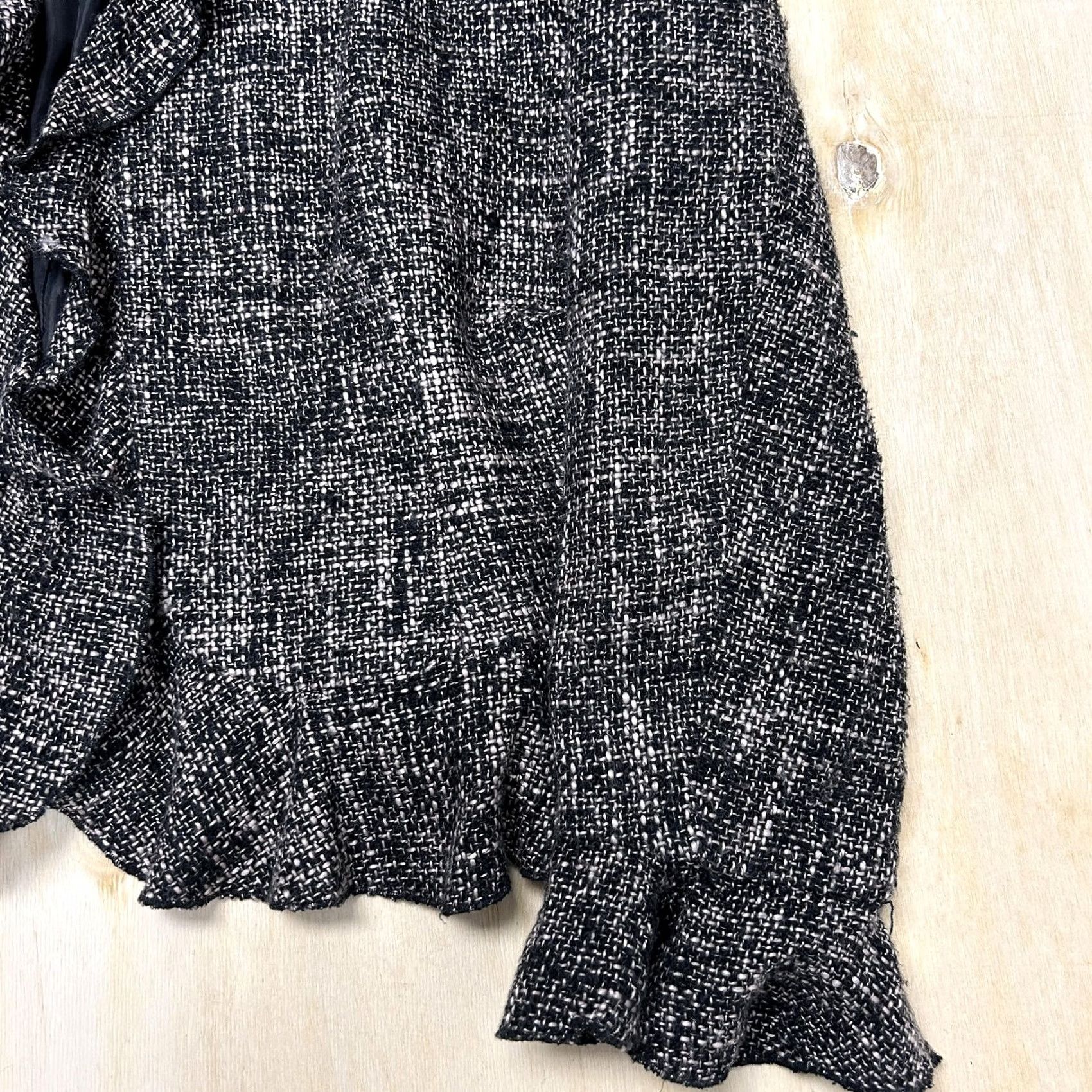 Coldwater Creek VINTAGE Coldwater Creek Blazer Jacket Womens XL Black Boucle Ruffle Hem Tweed Size XL / US 12-14 / IT 48-50 - 2 Thumbnail