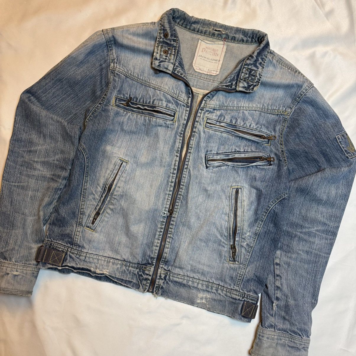 Jack & Jones Vintage Biker Denim Jacket Size US M / EU 48-50 / 2 - 3 Thumbnail