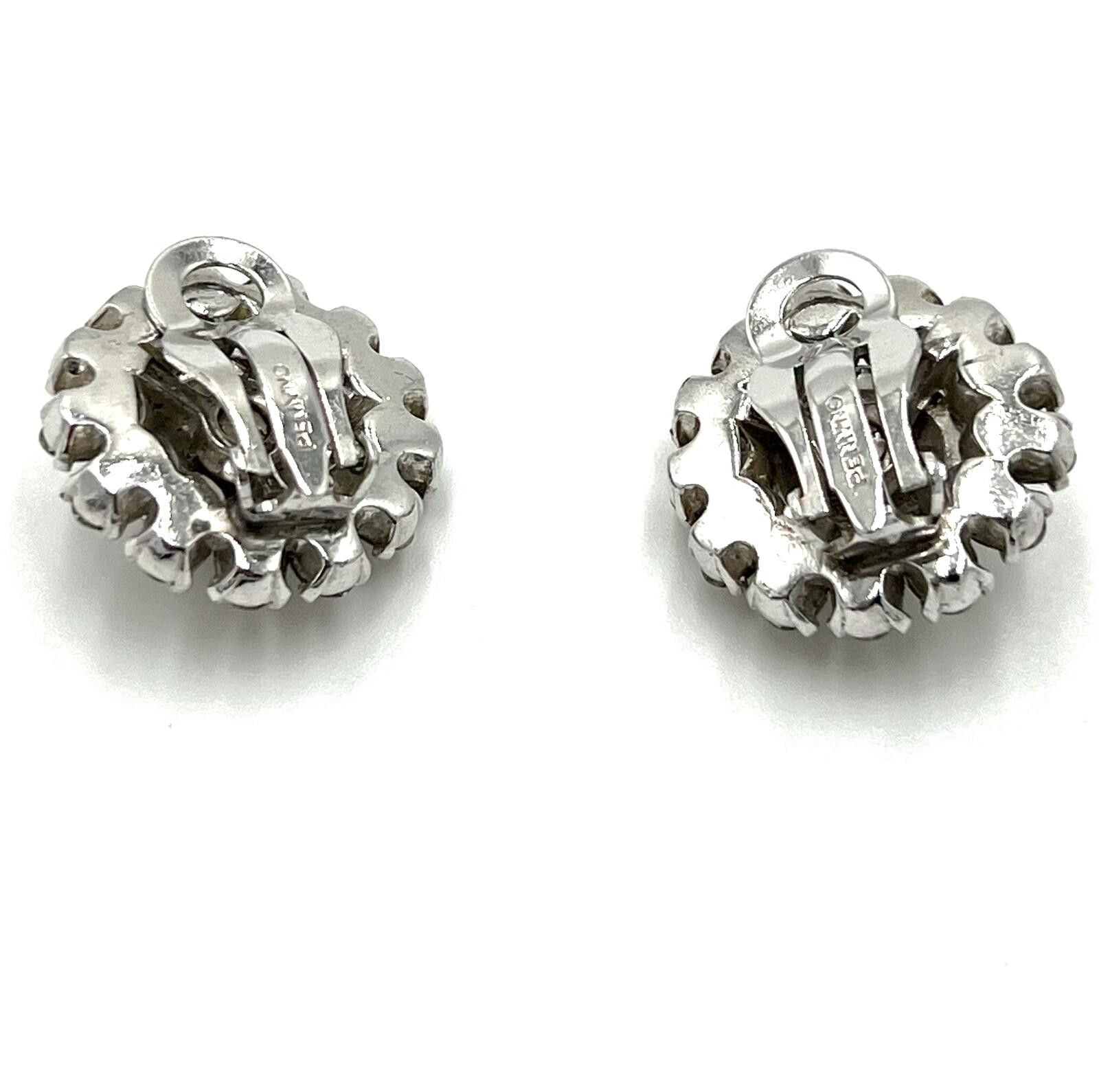 Other Pennino Silvertone White Rhinestones Radial Clip Earrings Size ONE SIZE - 4 Thumbnail