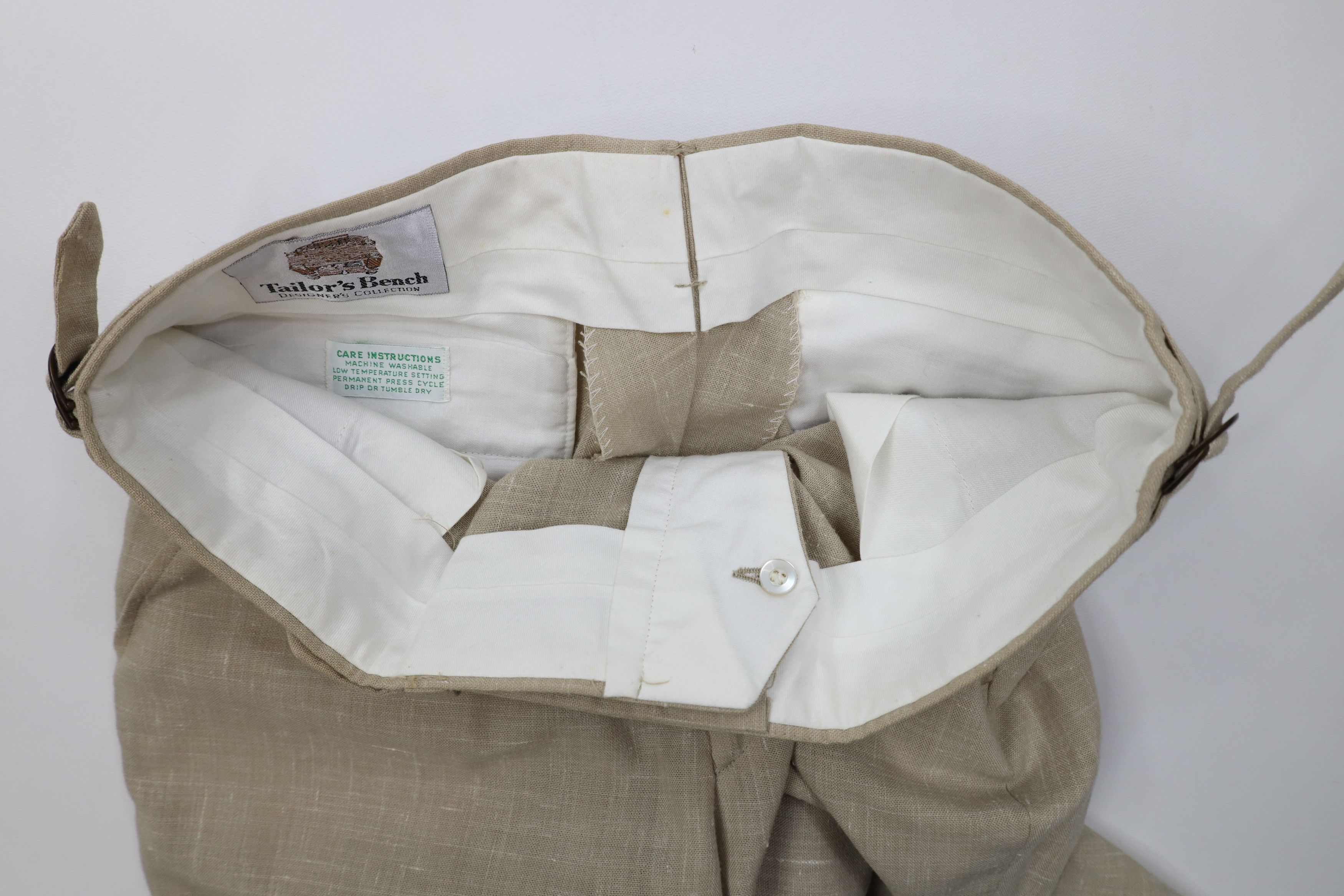 Vintage Vintage 70s Atomic Fleck Side Buckle Linen Wide Leg Pants Size US 34 / EU 50 - 9 Thumbnail