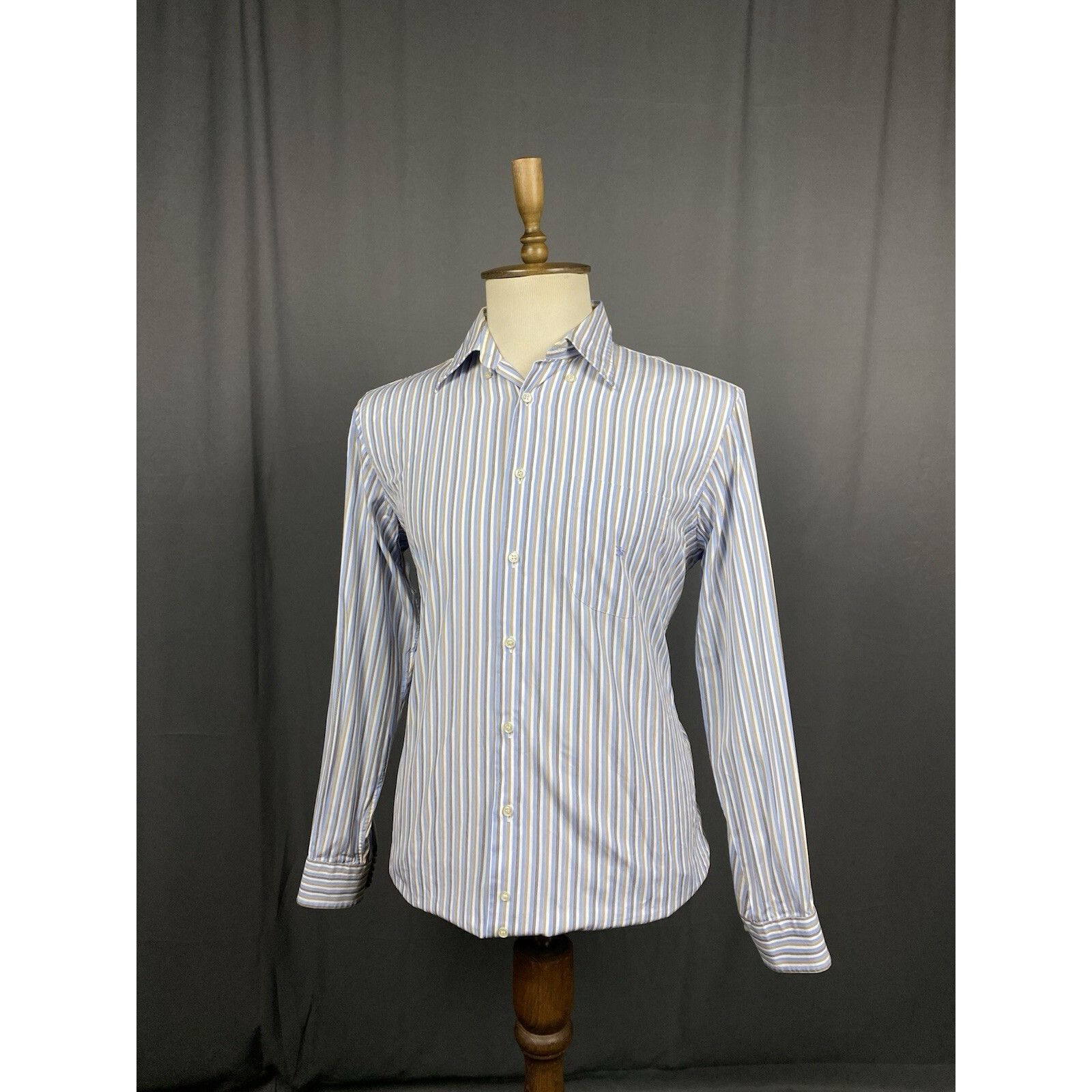 Burberry Burberry Men's Blue Striped Longsleeve Striped Shirt Size 3 Size US L / EU 52-54 / 3 - 5 Thumbnail