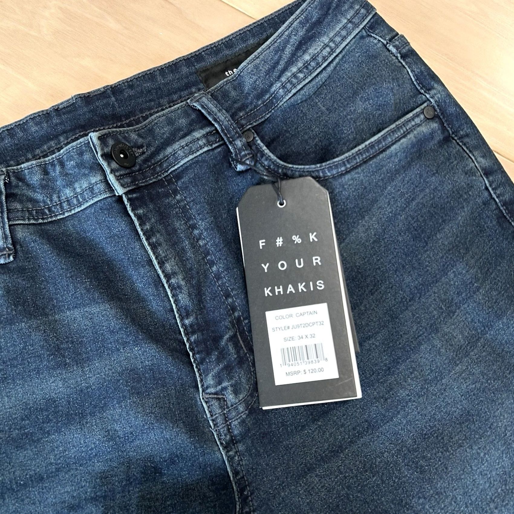 Denime The Perfect Jean Skinny Fit OG Stretch Denim Miner Gray Pant Jeans 34x32 Men’s Blue Slimming Straight 5-Pocket Signed Logo USA Size US 34 / EU 50 - 2 Thumbnail