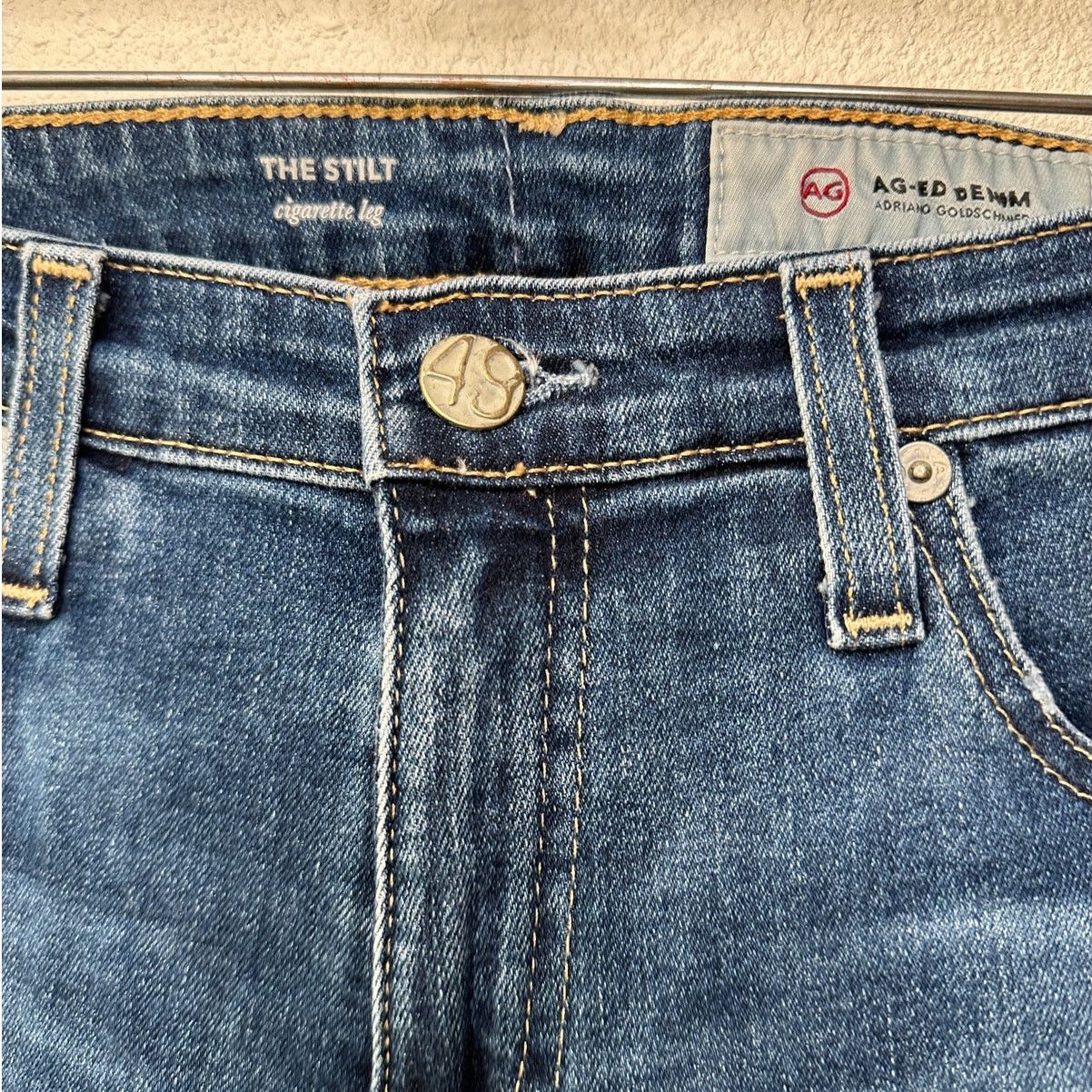 AG Adriano Goldschmied AG The Stilt cigarette leg jeans medium wash US 29 raw hem Size 29" - 5 Thumbnail