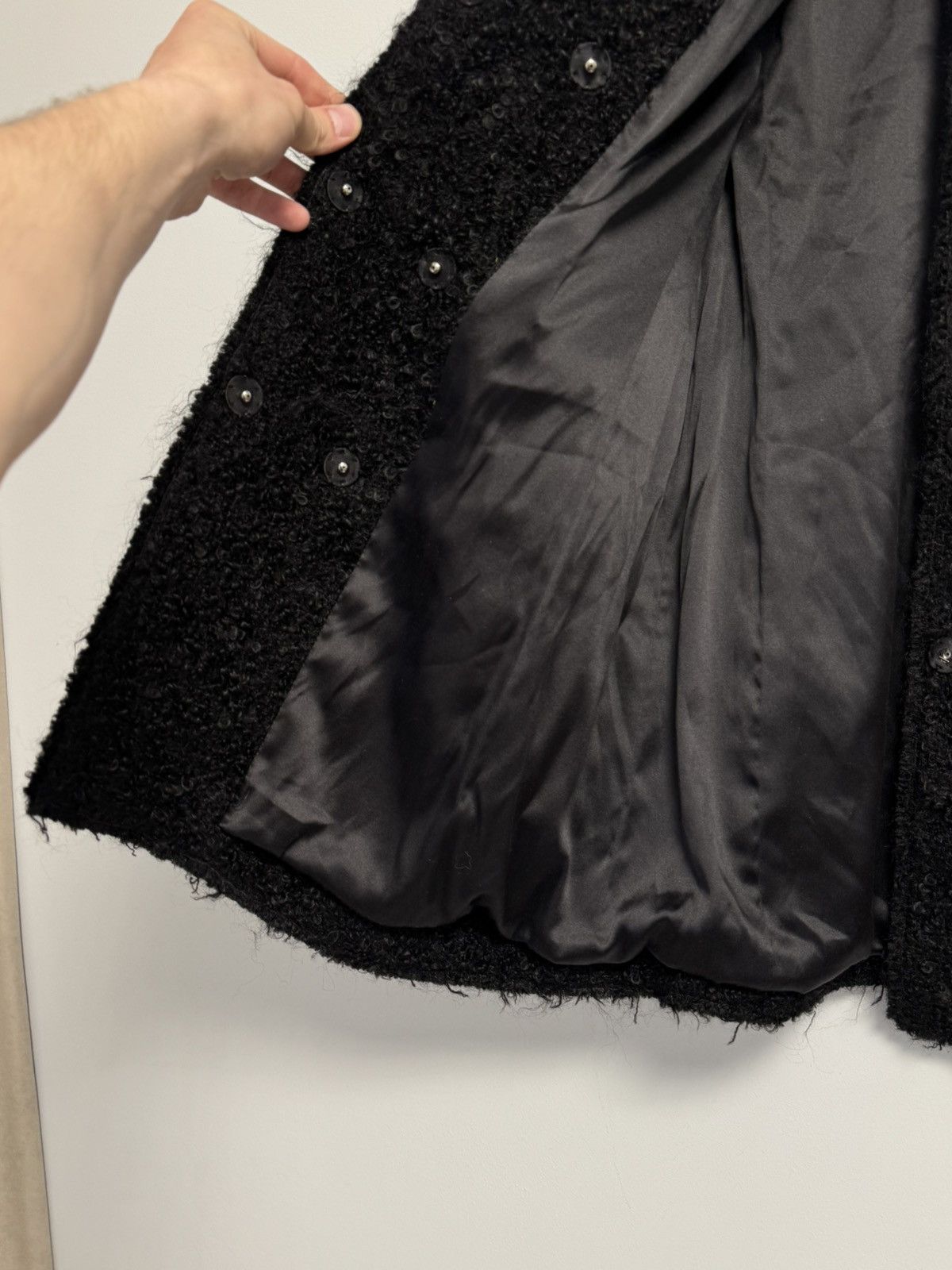 Dolce & Gabbana Dolce & Gabbana Black Boucle Wool Mohair Coat Jacket IT42 Size M / US 6-8 / IT 42-44 - 11 Thumbnail