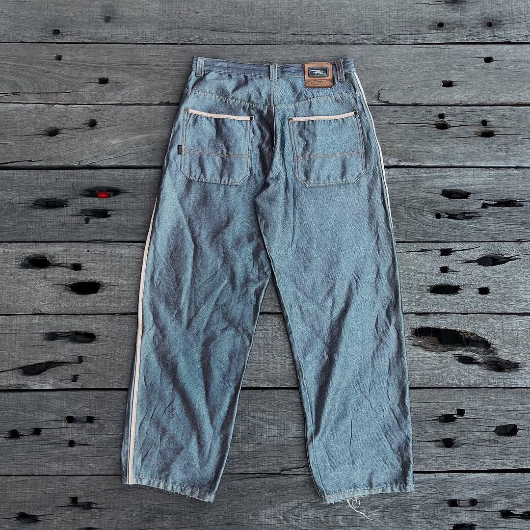 Pelle Pelle Pelle Pelle Y2K metallic silver baggy denim jeans Size US 36 / EU 52 - 3 Thumbnail