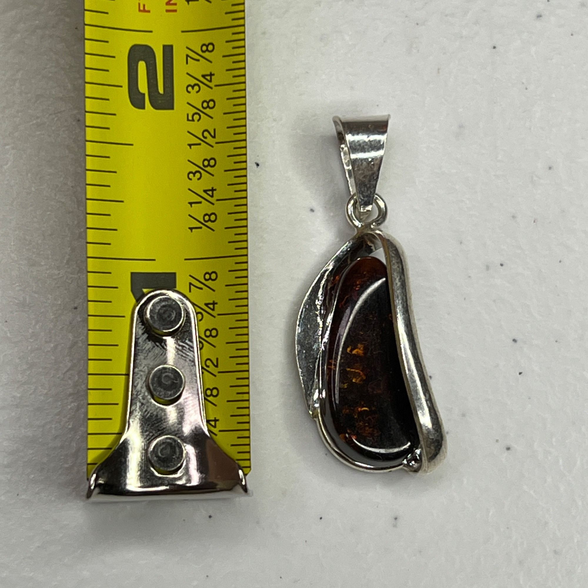 Other Amber Pendant With Sterling Silver Setting & Unique Inclusio Size ONE SIZE - 5 Thumbnail
