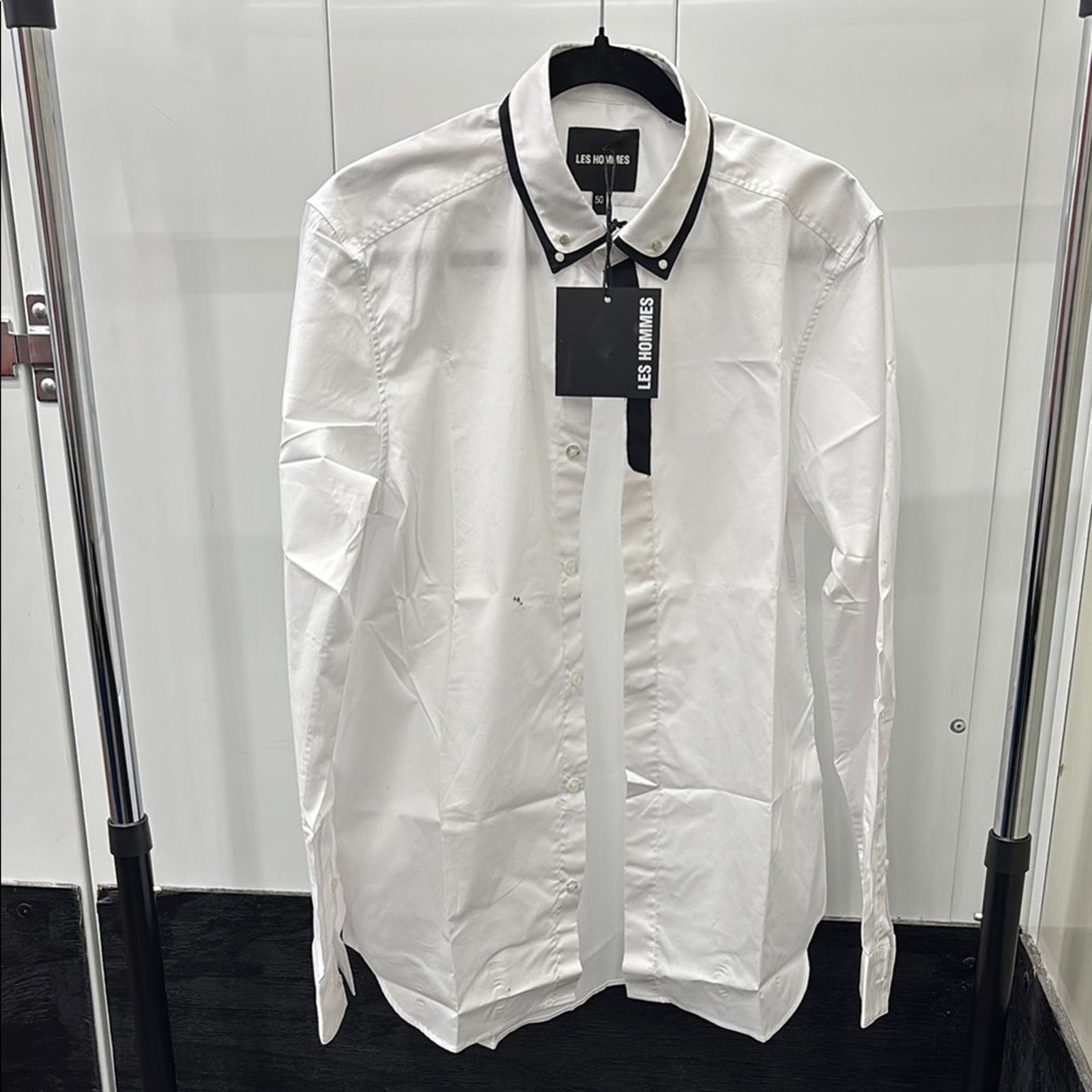 Les Hommes NWT Les Hommes Black and White Dress Shirt with Modern Sz 50 Size US L / EU 52-54 / 3 - 5 Thumbnail