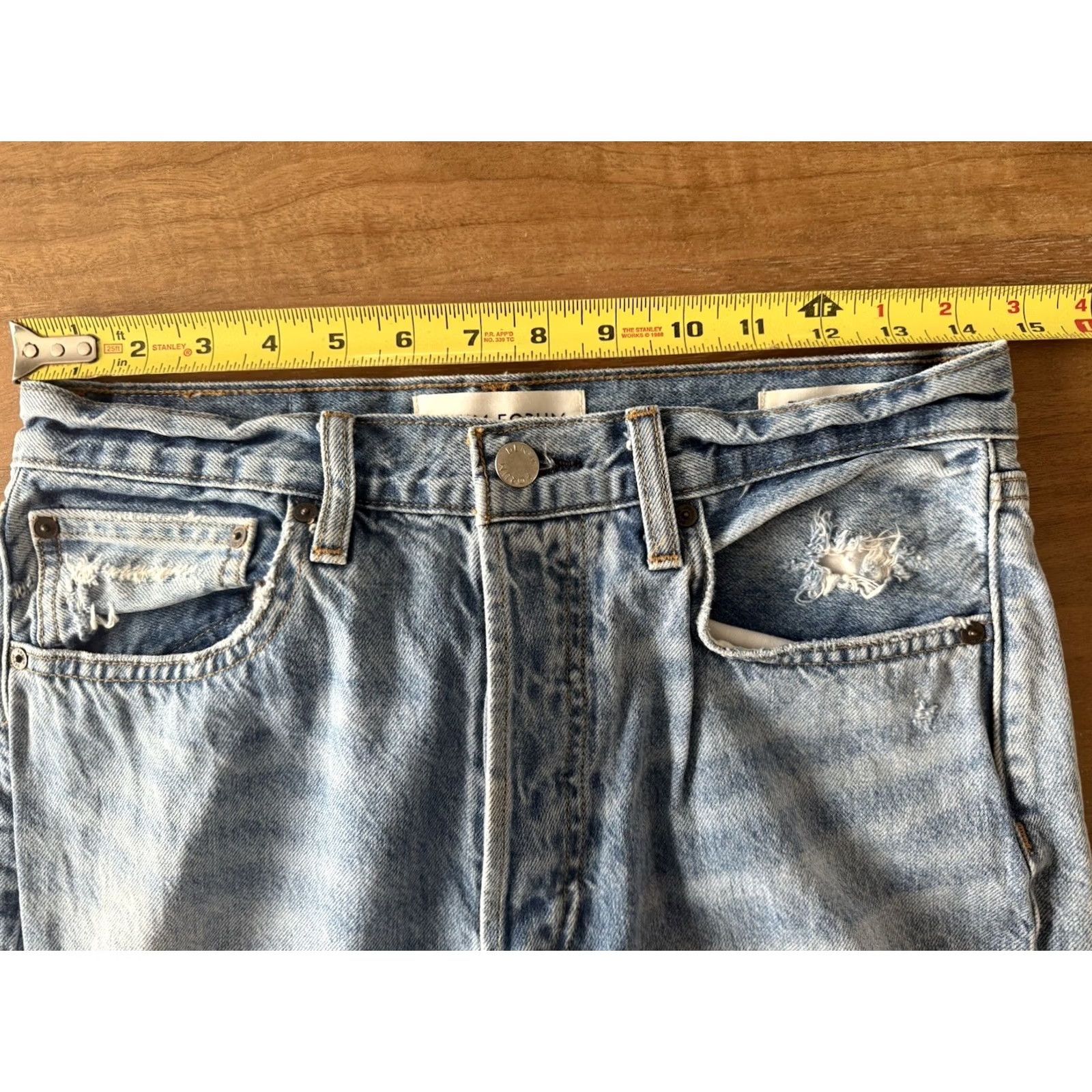 Aritzia Aritzia Denim Forum Jeans Womens 27x28 The BF High Rise Loose Jeans Blue 5-Pocket Distressed Logo Size 29" - 5 Thumbnail