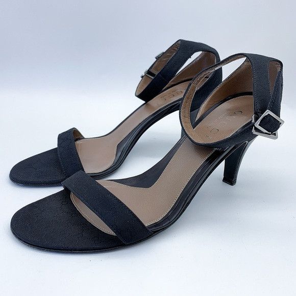 Gucci Gucci GG Canvas Ankle Strap Sandal in Black Size US 6 / IT 36 - 4 Thumbnail