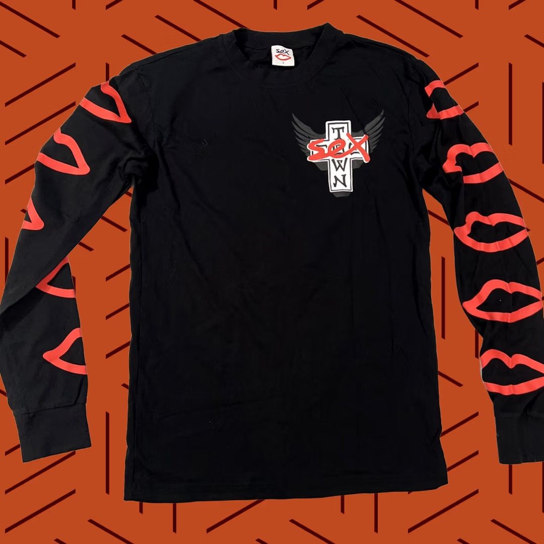 Vintage NWOT Sex Shirt Parody Dogtown Sextown Graphic Print Long Sleeve L/S Small Black Mens Crew Neck Jacket? Size US S / EU 44-46 / 1 - 1 Thumbnail