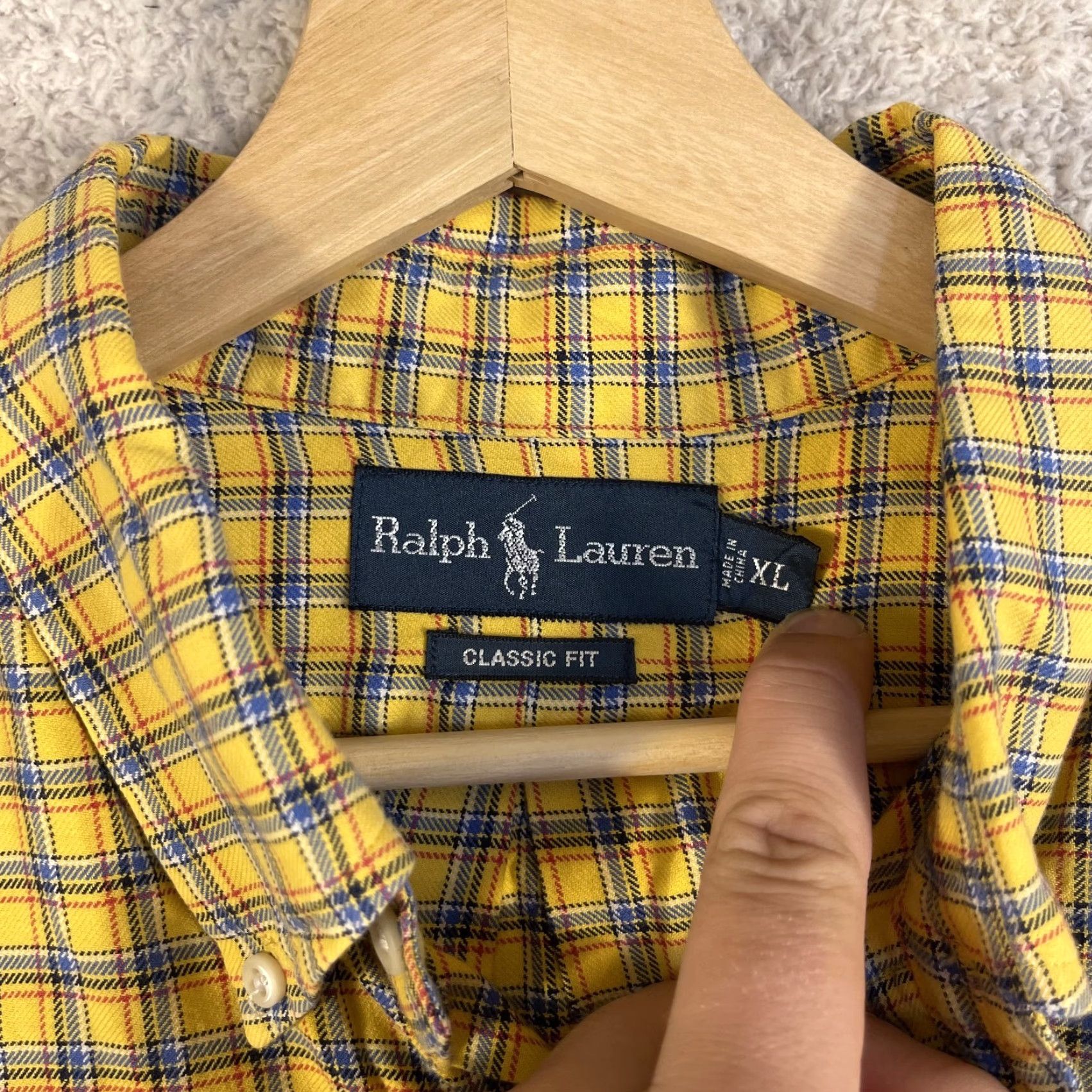 Polo Ralph Lauren Polo Ralph Lauren Shirt XL Mens Plaid Yellow Classic Fit Button-Up Pony 90s Y2K Shirt Men Button-Down Collar Size US XL / EU 56 / 4 - 4 Thumbnail