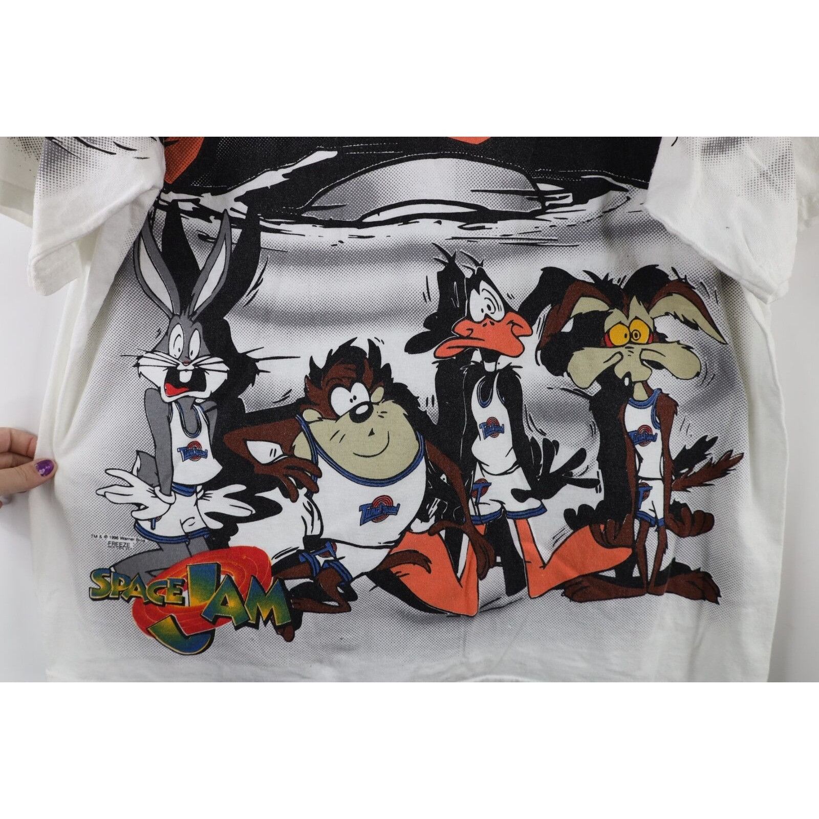 Vintage Vintage 90s All Over Print Space Jam Basketball T-Shirt Size US XL / EU 56 / 4 - 8 Thumbnail