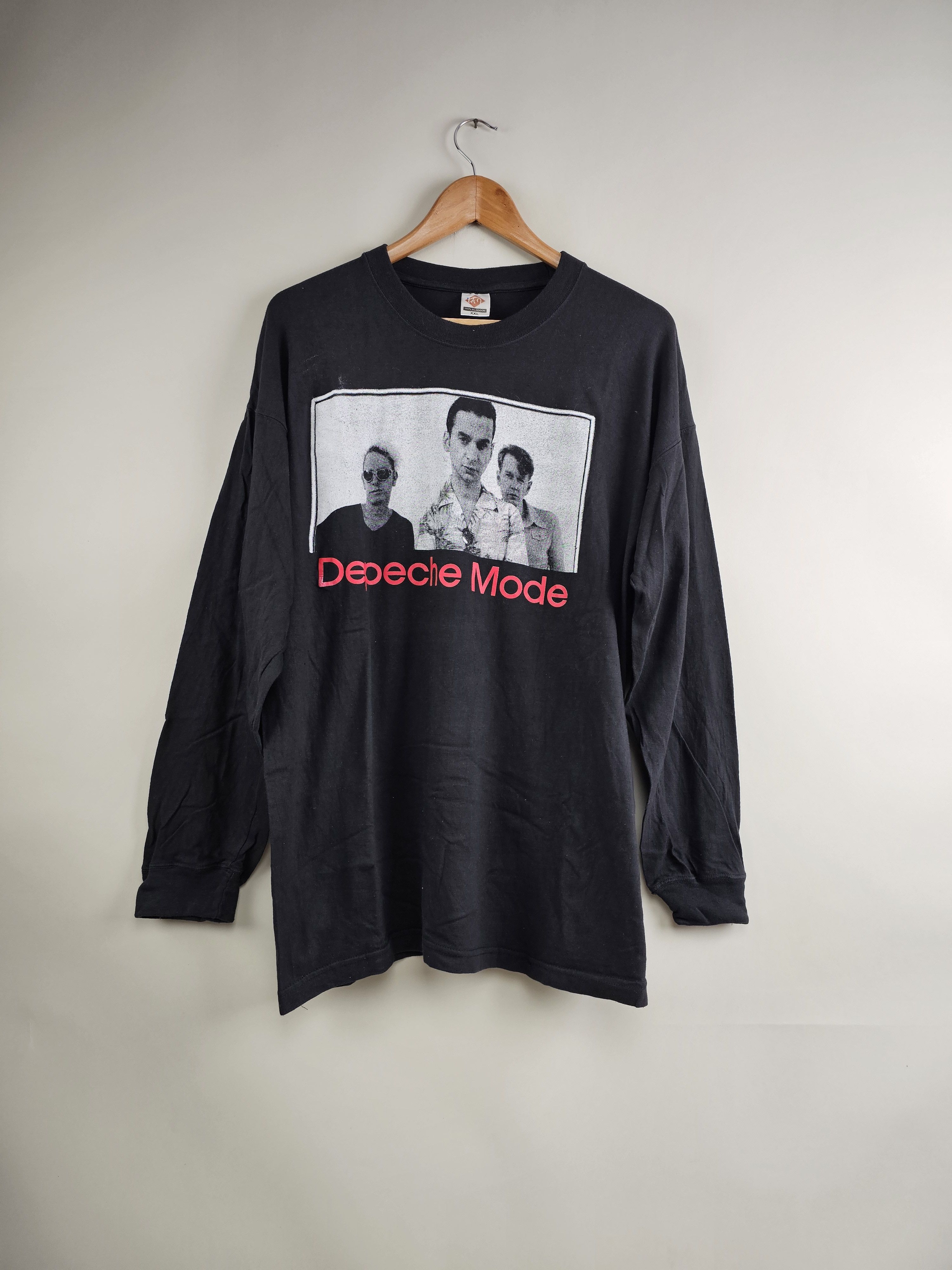 image of Band Tees x Rock Tees 1998 Depeche Mode Singles Tour Long Sleeve XL 23" 30" in Black, Men's